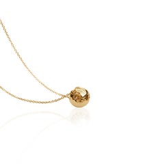 Yellow Gold Plated World Charm Necklace by Cristina Ramella