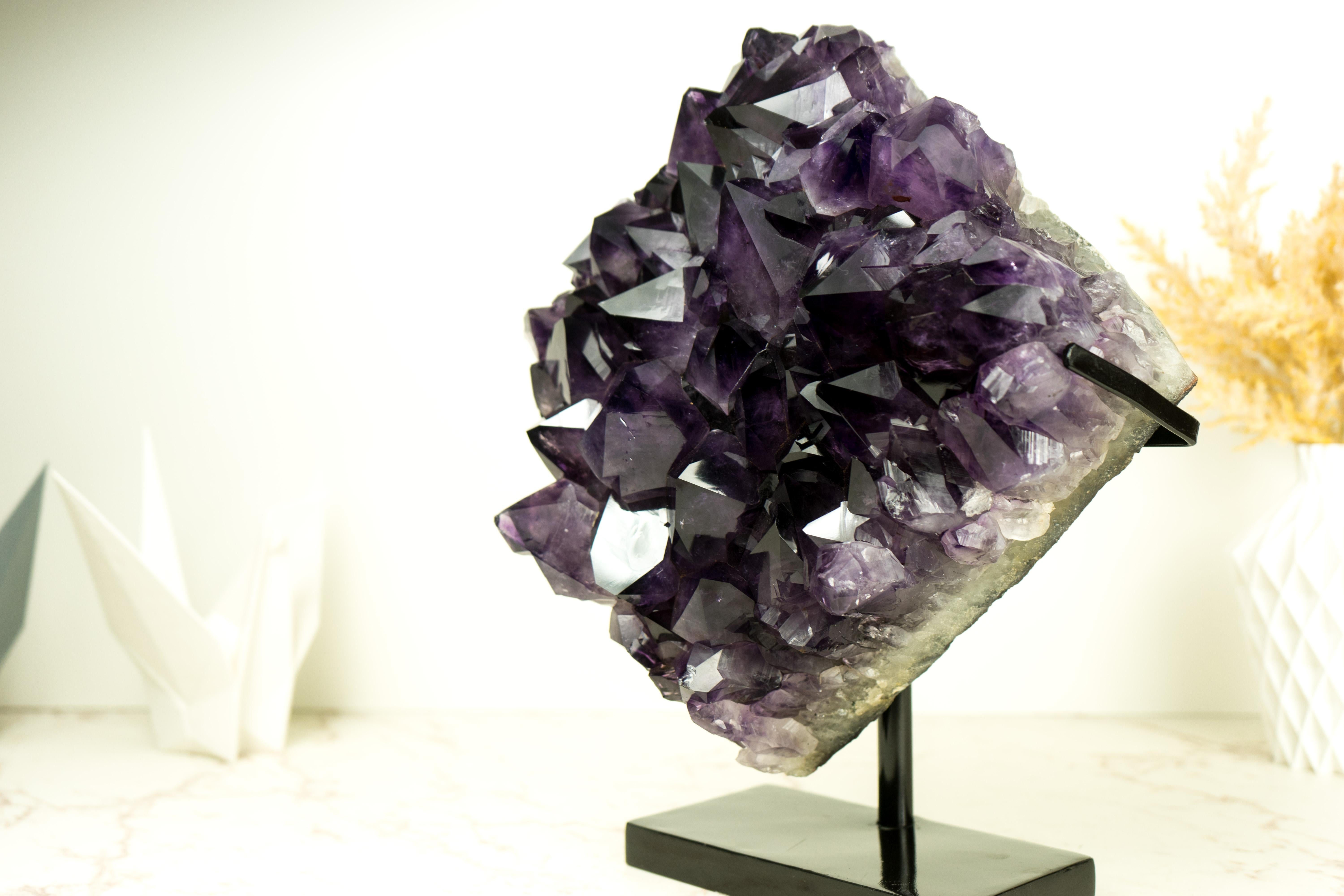 World-Class AAA Dark Purple Amethyst Geode Cluster, Gallery Grade X-Large Druzy For Sale 3