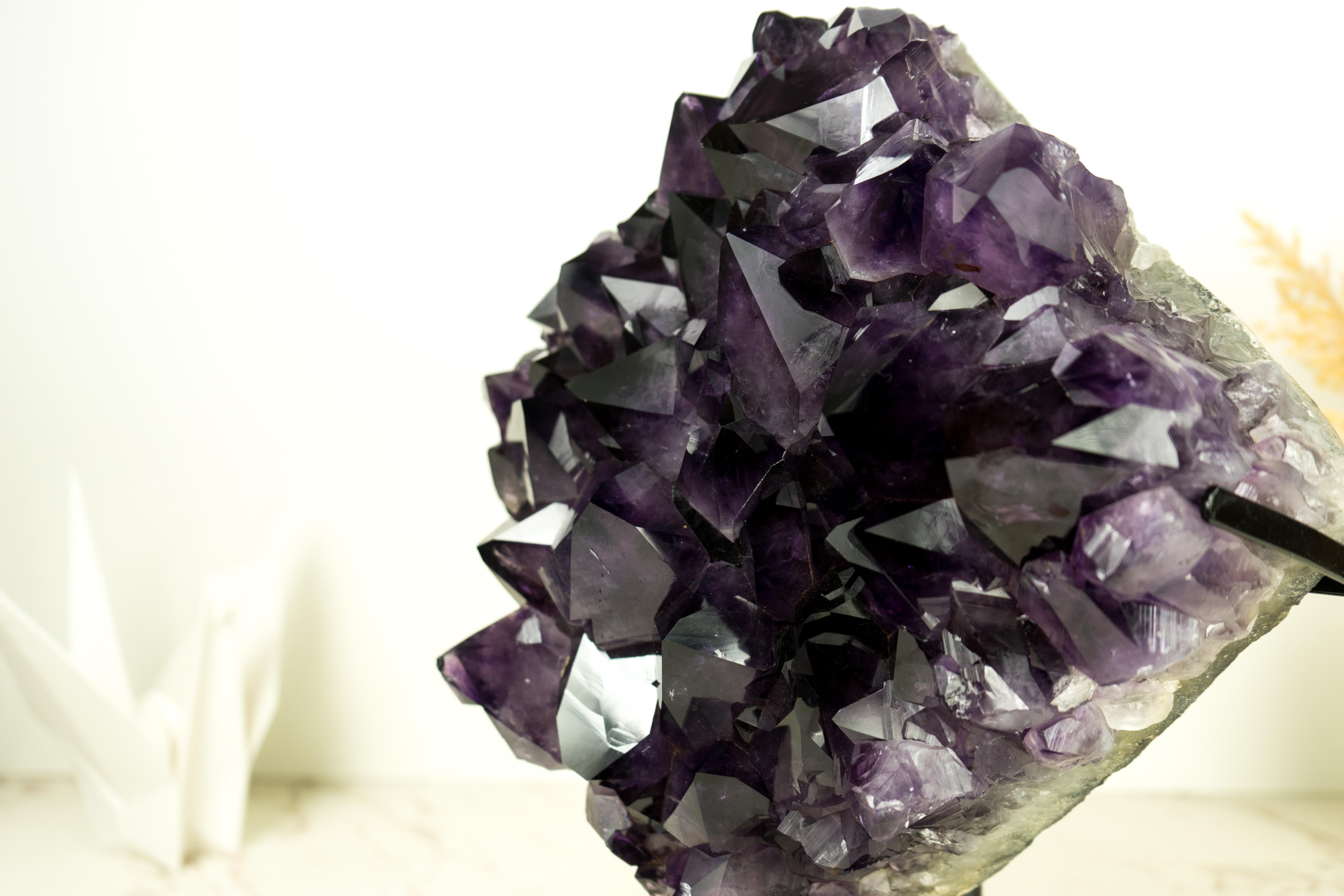 World-Class AAA Dark Purple Amethyst Geode Cluster, Gallery Grade X-Large Druzy For Sale 4