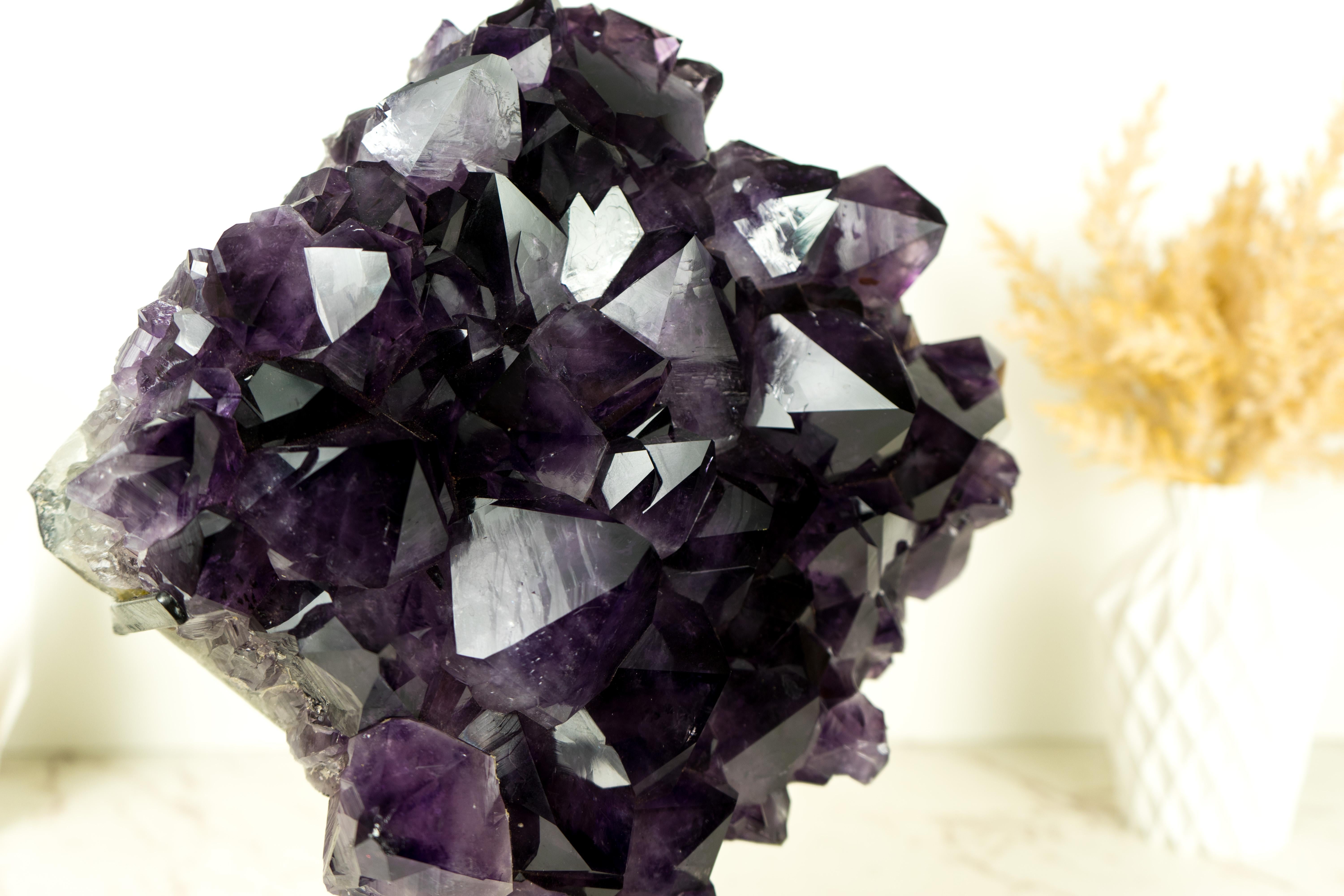 World-Class AAA Dark Purple Amethyst Geode Cluster, Gallery Grade X-Large Druzy For Sale 5