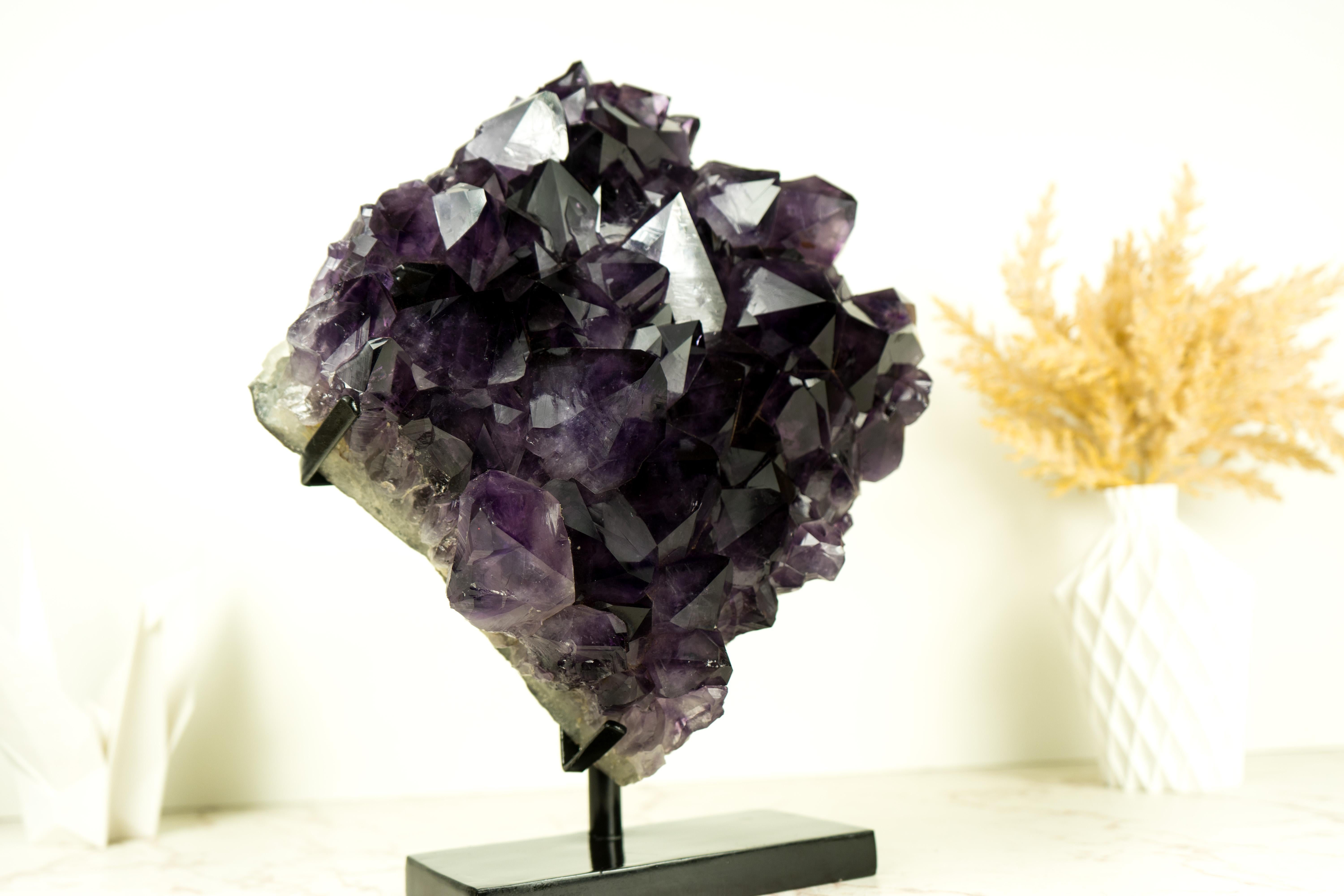 World-Class AAA Dark Purple Amethyst Geode Cluster, Gallery Grade X-Large Druzy For Sale 6