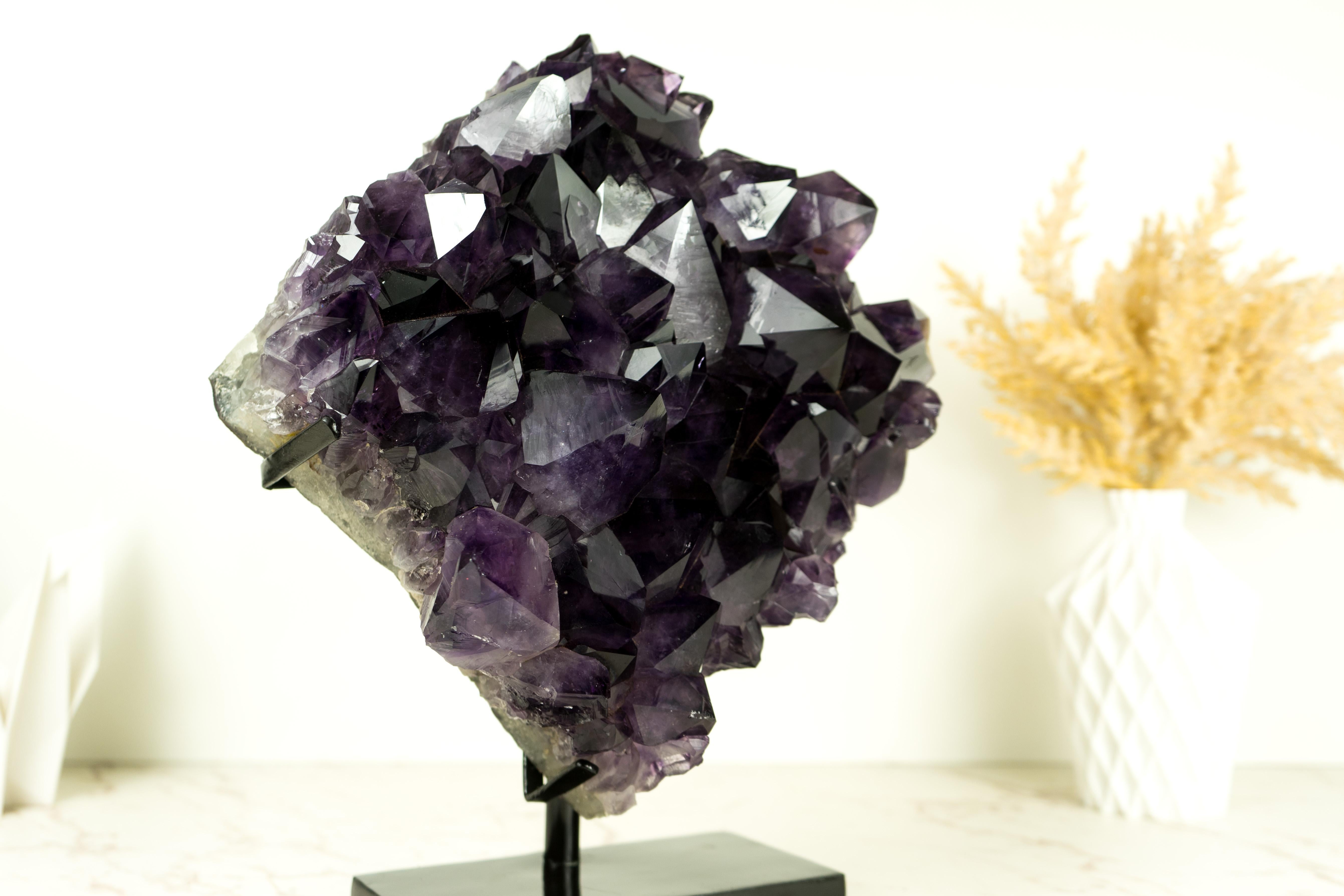 World-Class AAA Dark Purple Amethyst Geode Cluster, Gallery Grade X-Large Druzy For Sale 7