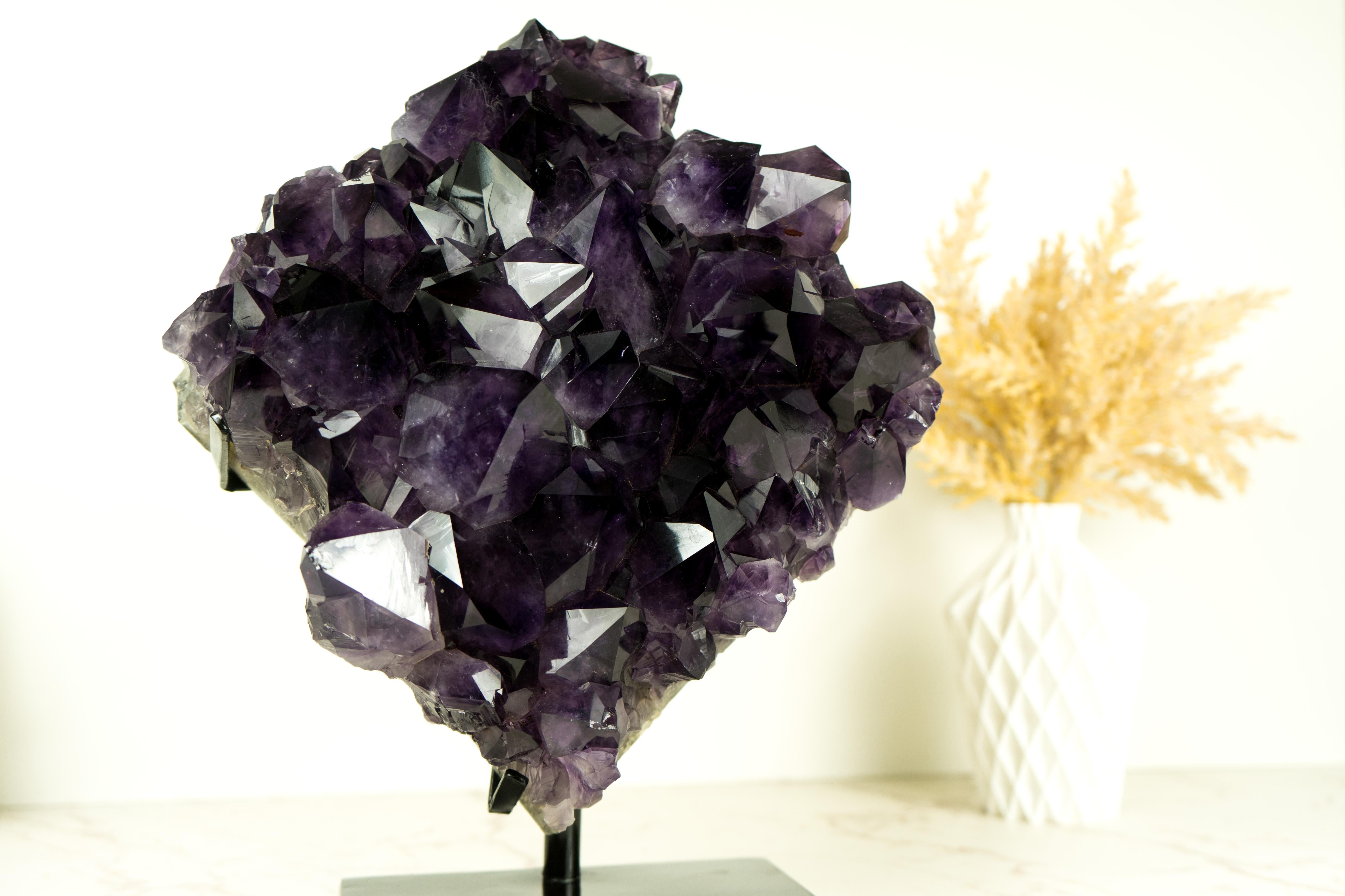 World-Class AAA Dark Purple Amethyst Geode Cluster, Gallery Grade X-Large Druzy For Sale 8
