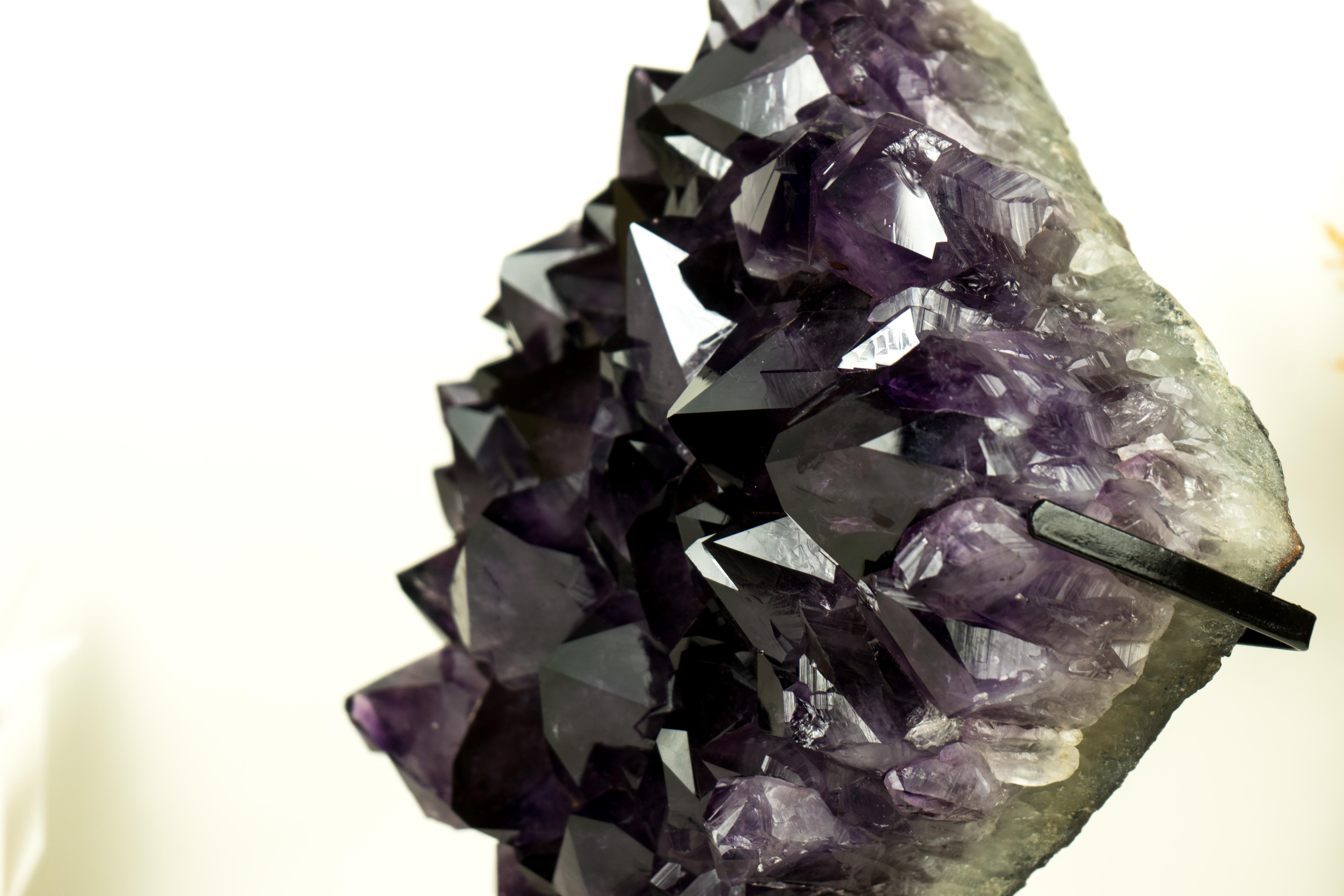 Brazilian World-Class AAA Dark Purple Amethyst Geode Cluster, Gallery Grade X-Large Druzy For Sale