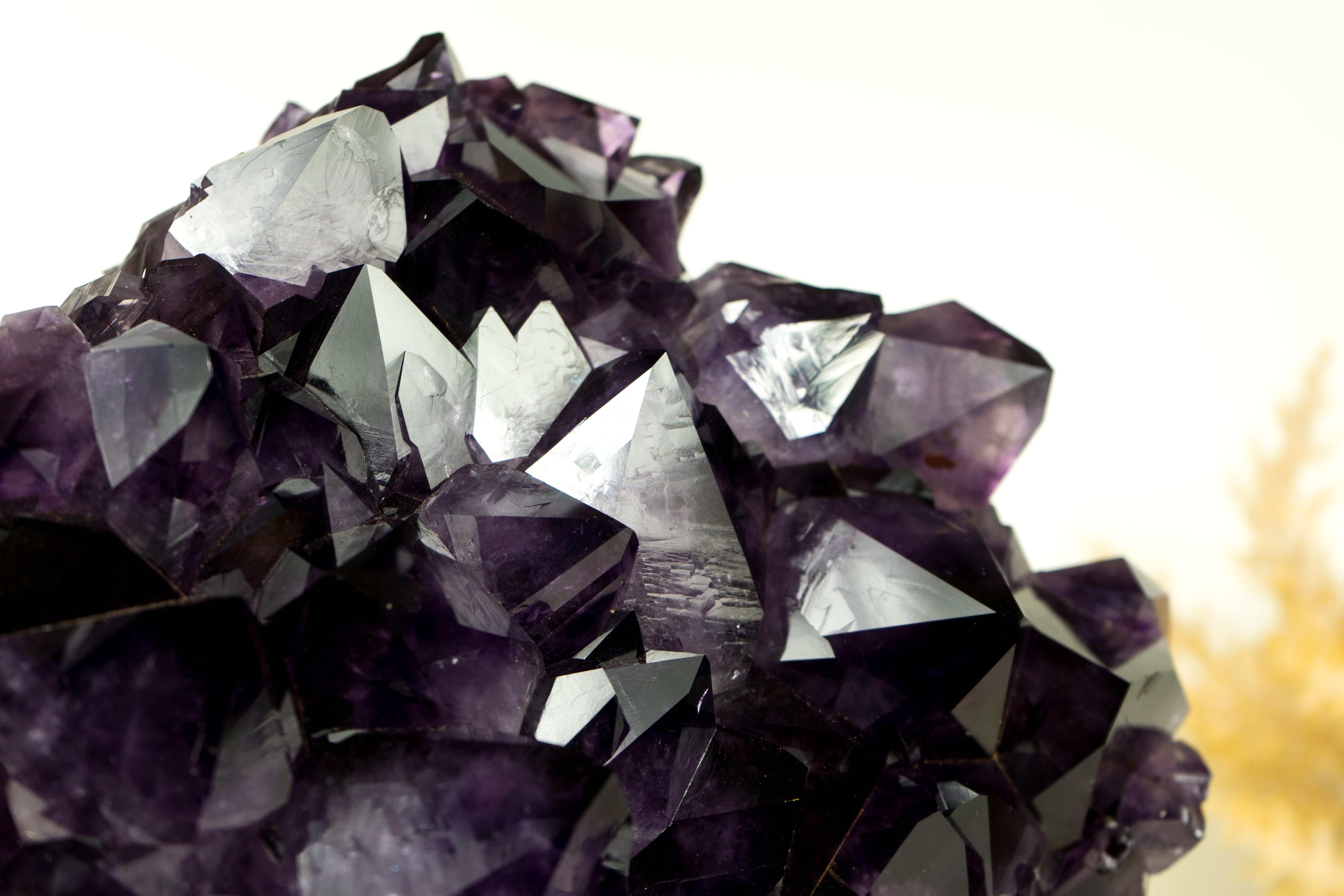 World-Class AAA Dark Purple Amethyst Geode Cluster, Gallery Grade X-Large Druzy For Sale 1