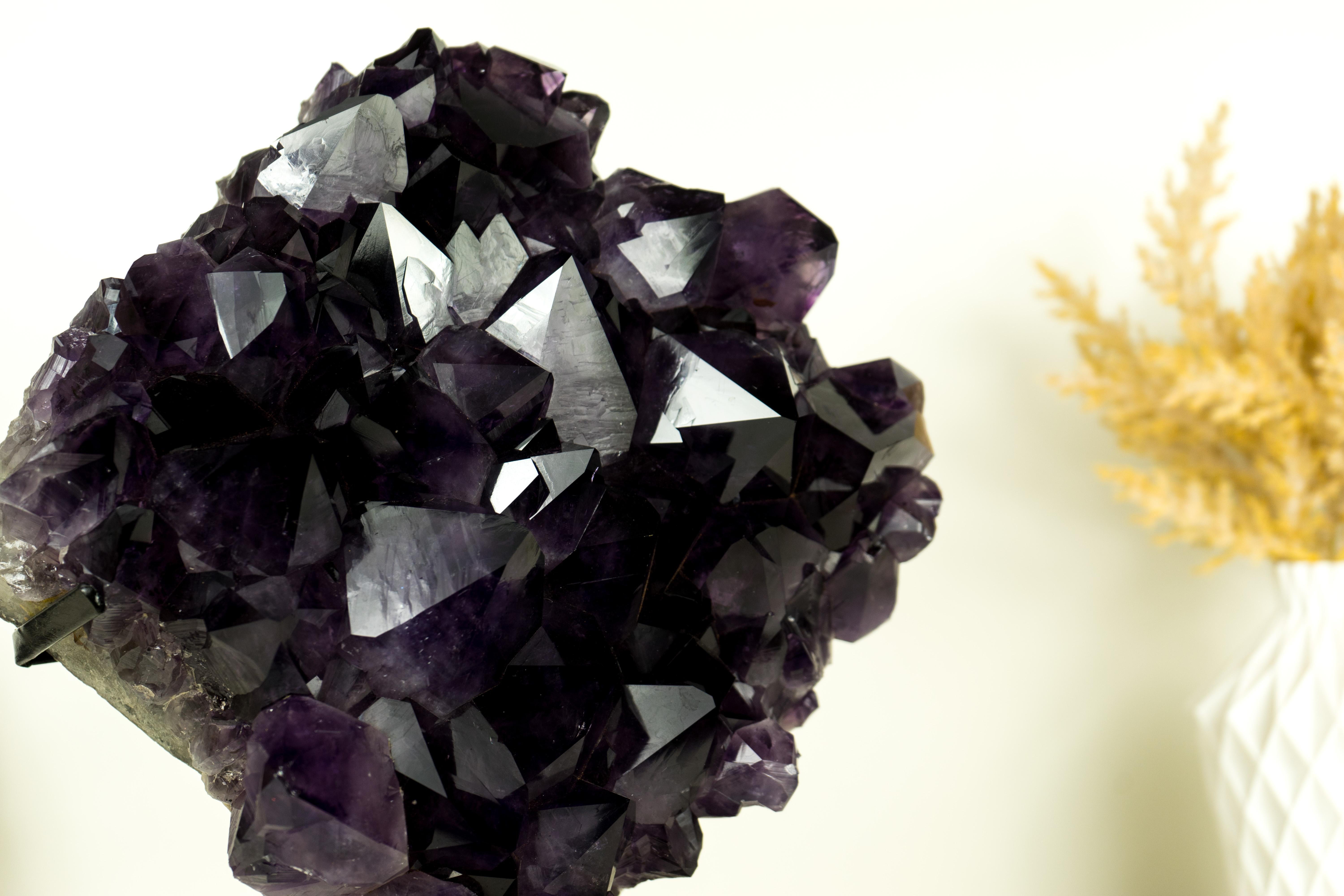 World-Class AAA Dark Purple Amethyst Geode Cluster, Gallery Grade X-Large Druzy For Sale 2