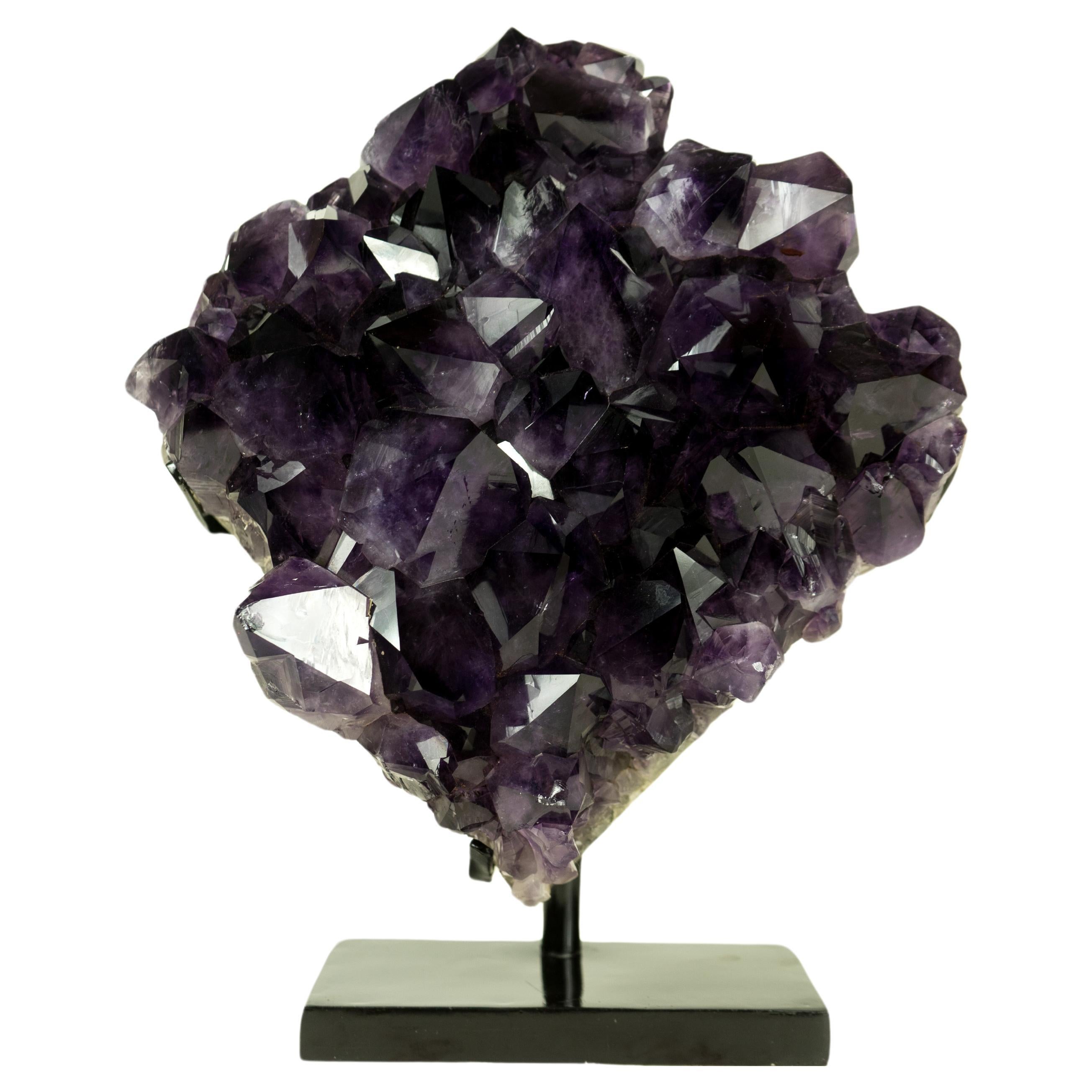 Grande grappe d'améthyste géode violet foncé AAA de classe mondiale, de qualité galerie