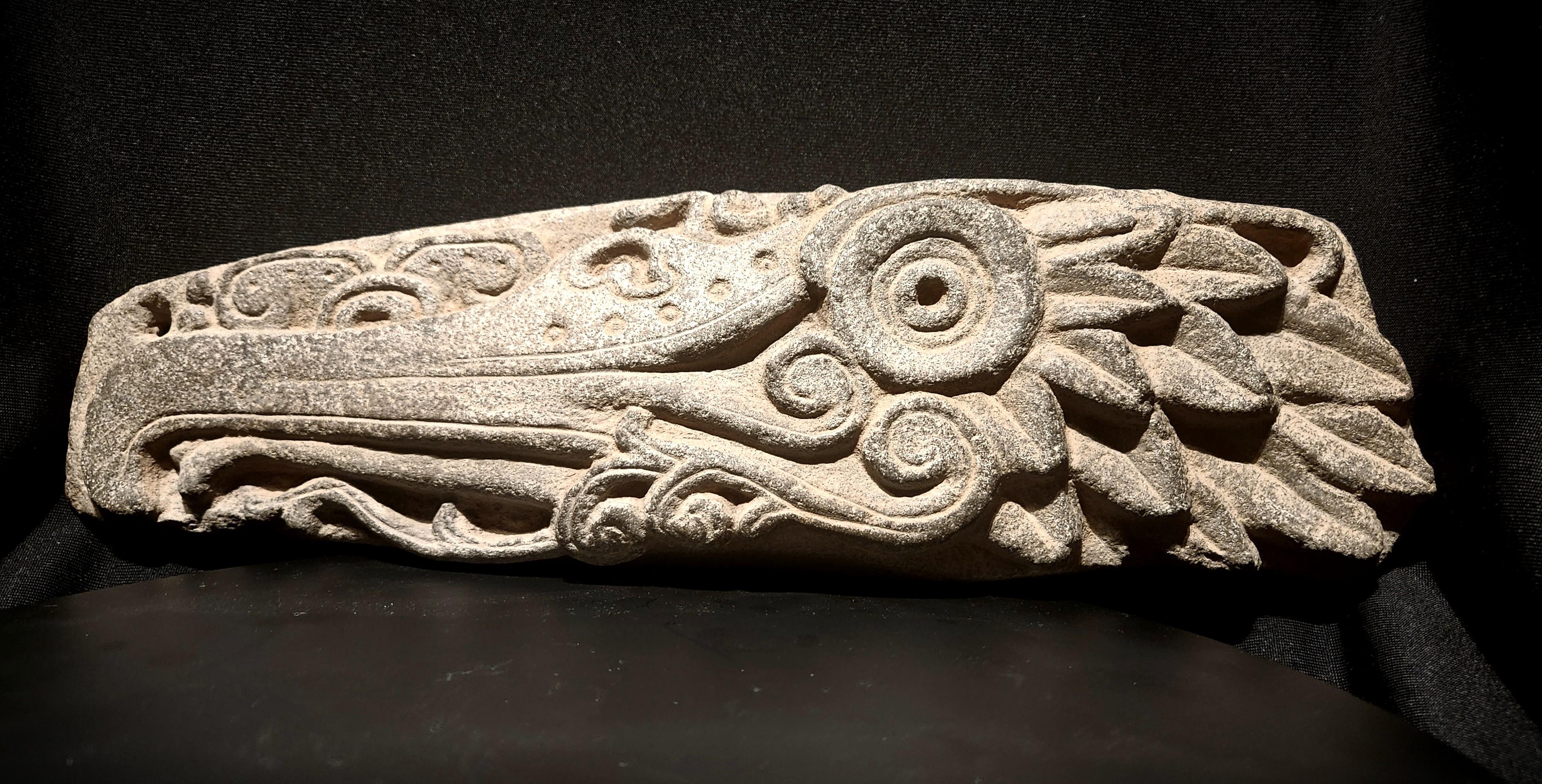 Pre-Columbian World-Class Maya Cormorant Throne Panel W/ Pre-1970 UNESCO-Compliant Provenance For Sale