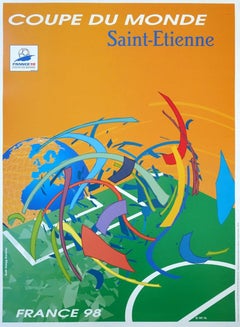 World Cup France '98 Saint-Etienne Original Poster by Gael Abegg Gauthey