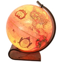 Vintage World Discover Light Up Globe with Lucite Stand, Great Britian, 1986