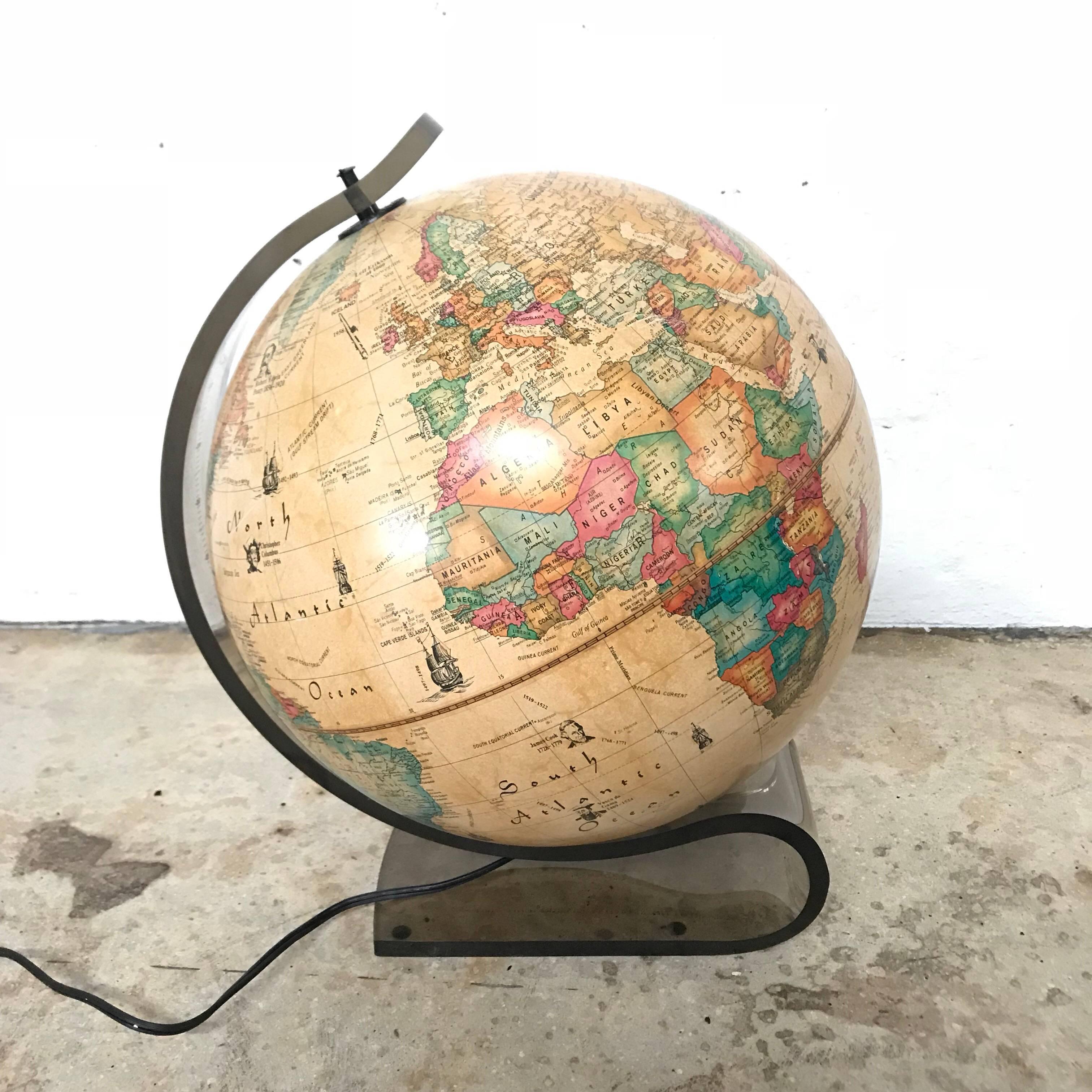 reader's digest world antique spot globe