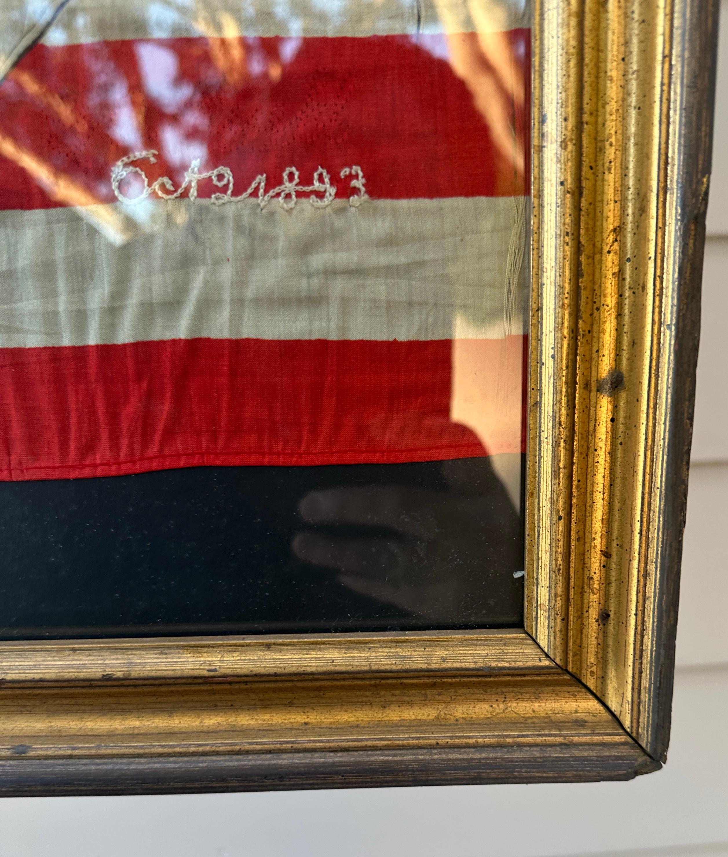 Américain World Fair Chicago Bandana Signed and Dated 1893 en vente