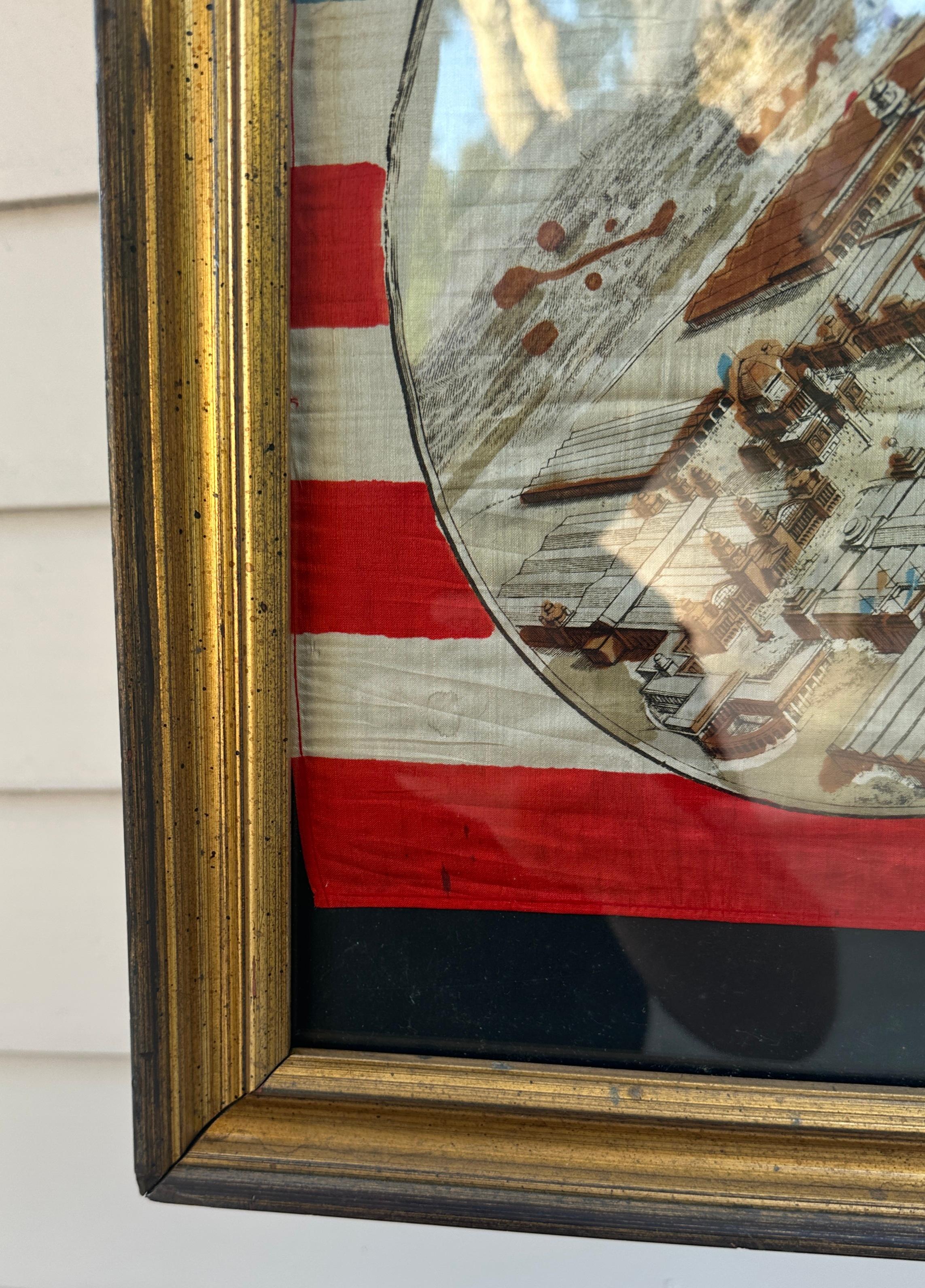 World Fair Chicago Bandana Signed and Dated 1893 Bon état - En vente à Los Angeles, CA