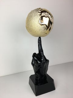 "World Freedom and Peace", Black, 2021, Sculpture with Marble Powder and Resin
