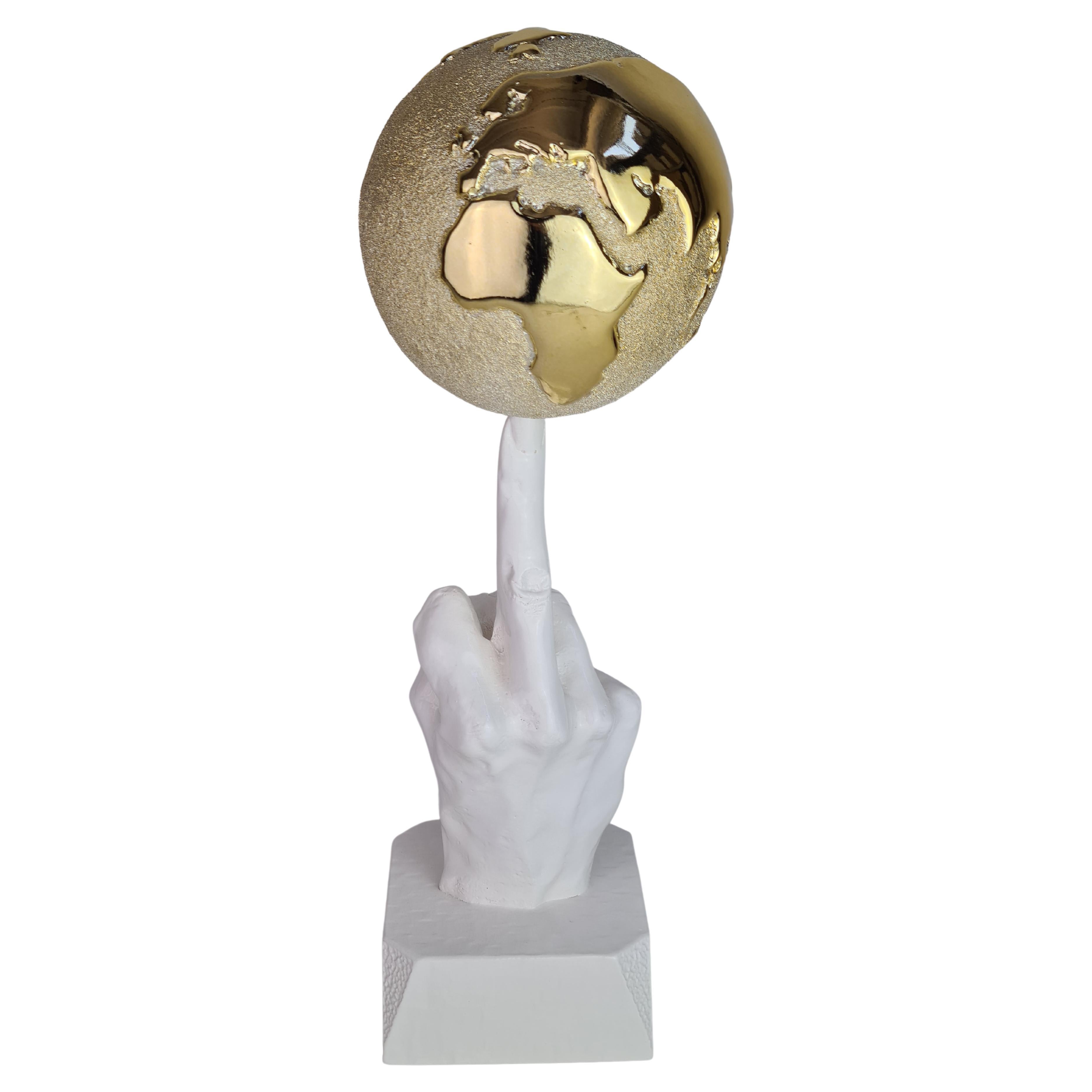 "World Freedom and Peace", White, 2021, Sculpture with Marble Powder and Resin For Sale