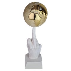 Vintage "World Freedom and Peace", White, 2021, Sculpture with Marble Powder and Resin