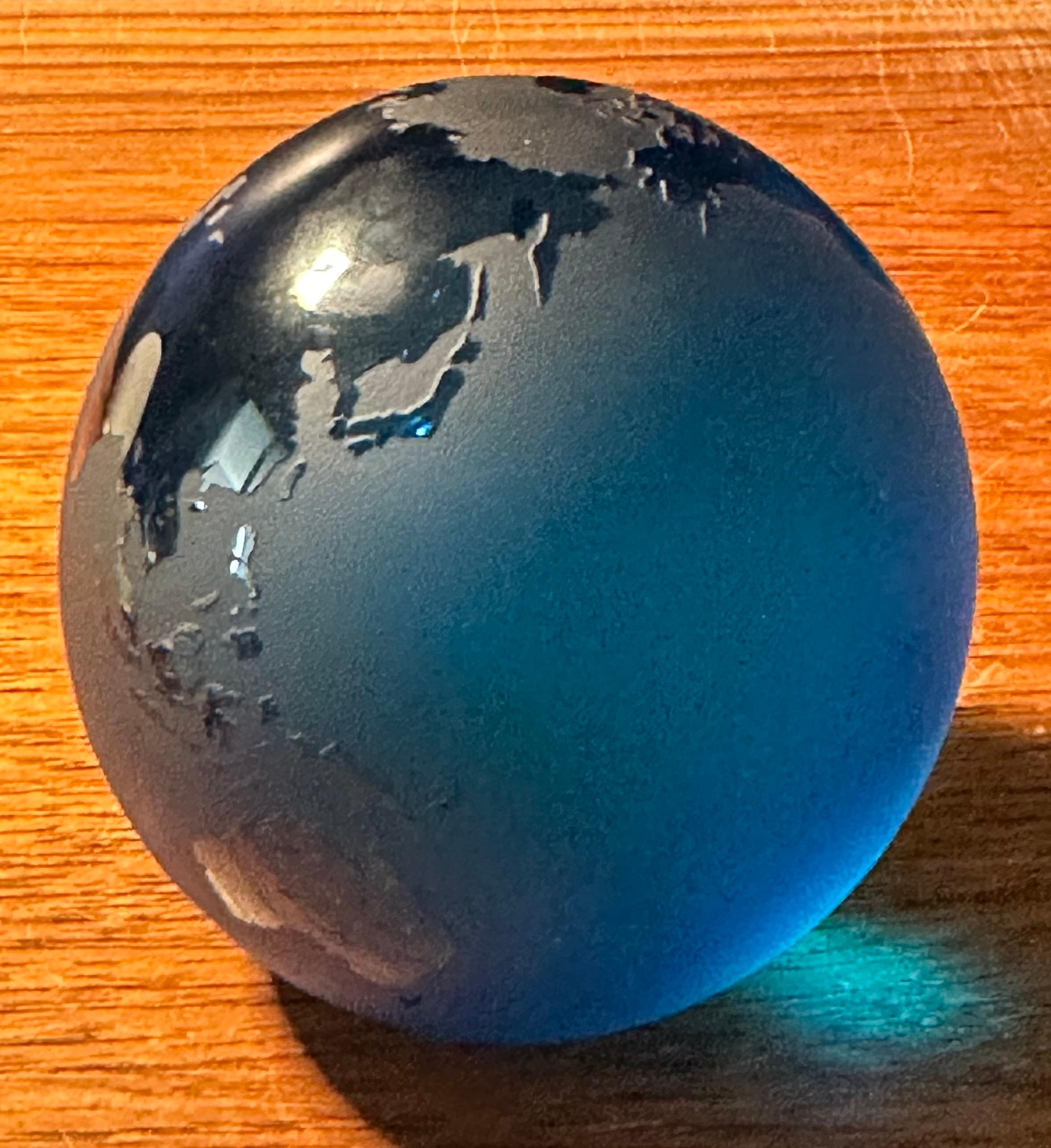 World Globe Art Glass Paperweight by Steven Correia For Sale 5