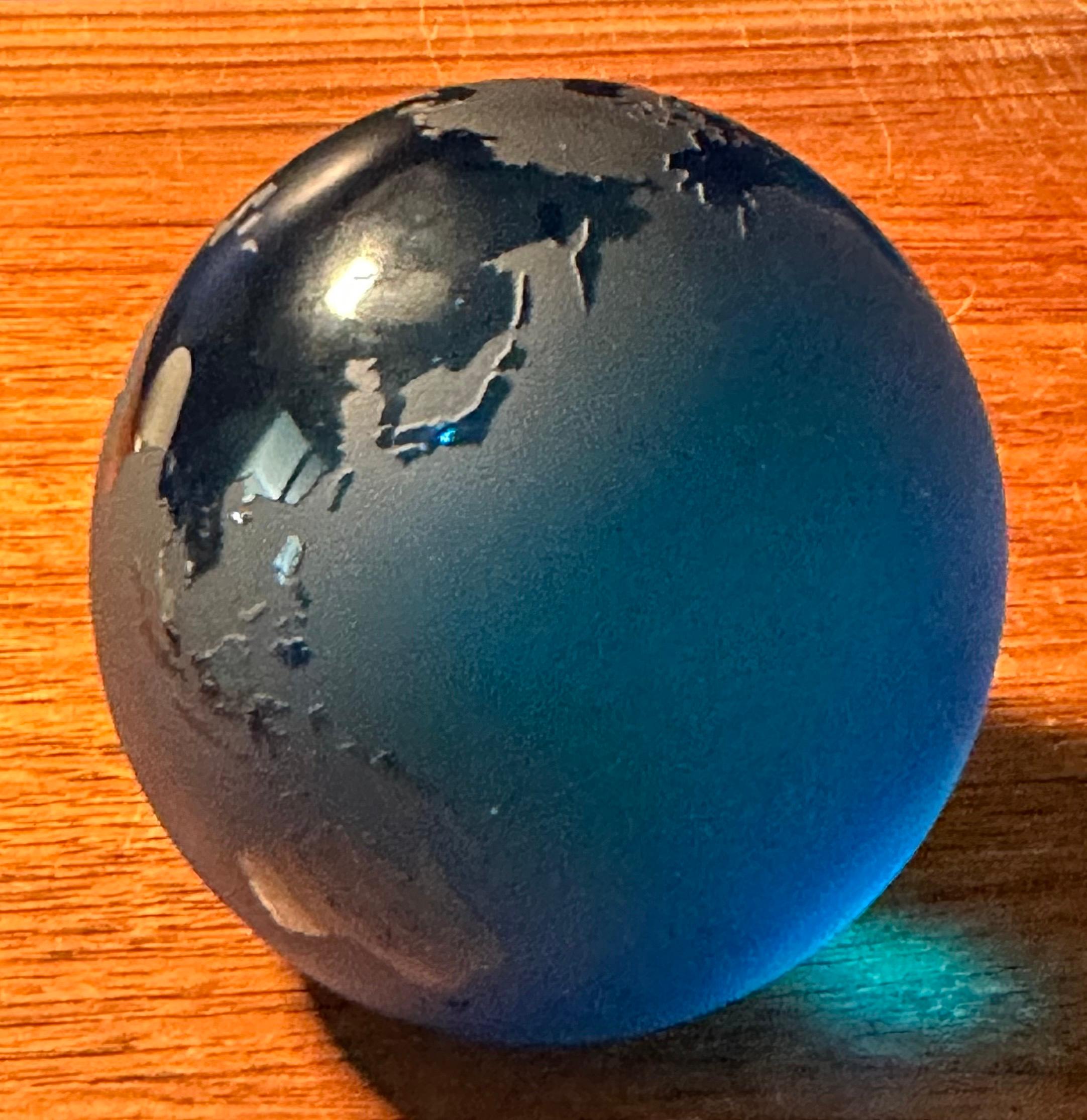 World Globe Art Glass Paperweight by Steven Correia For Sale 4