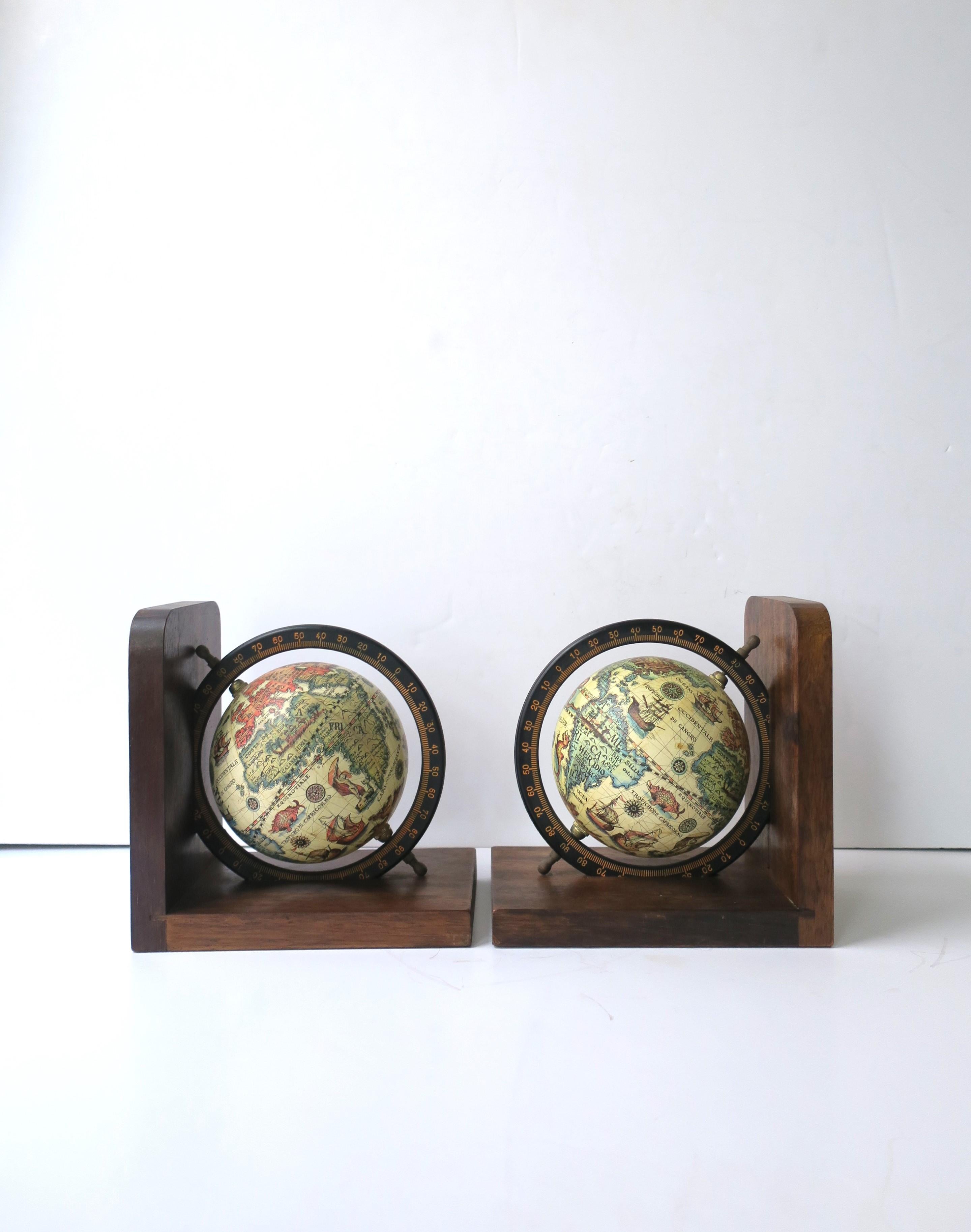 Metal World Globe Bookends
