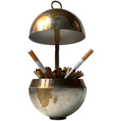 World Globe Cigarette Dispenser in Brass and White Metal, Germany, 1950s