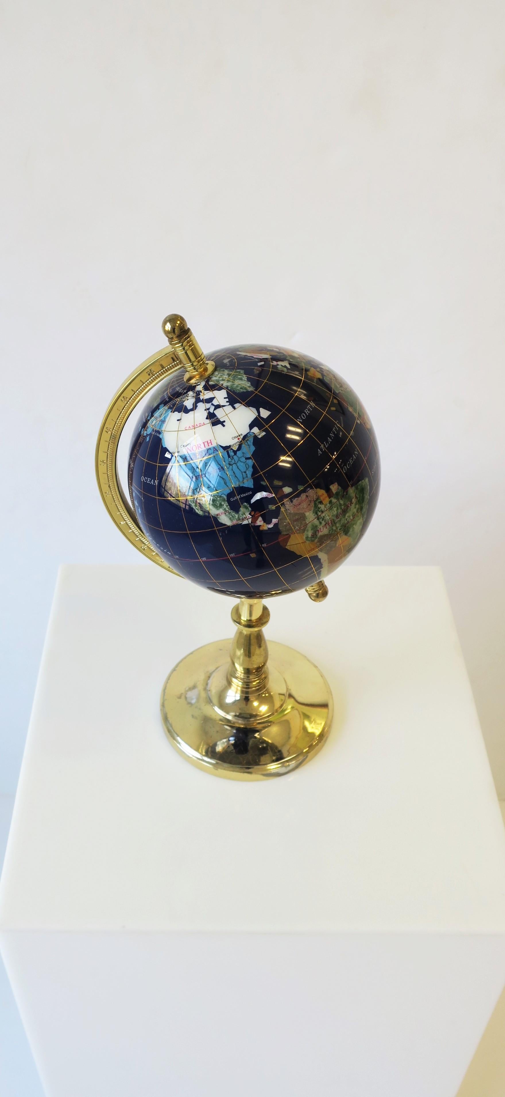Welt Globus aus Marmor und Onyx 5