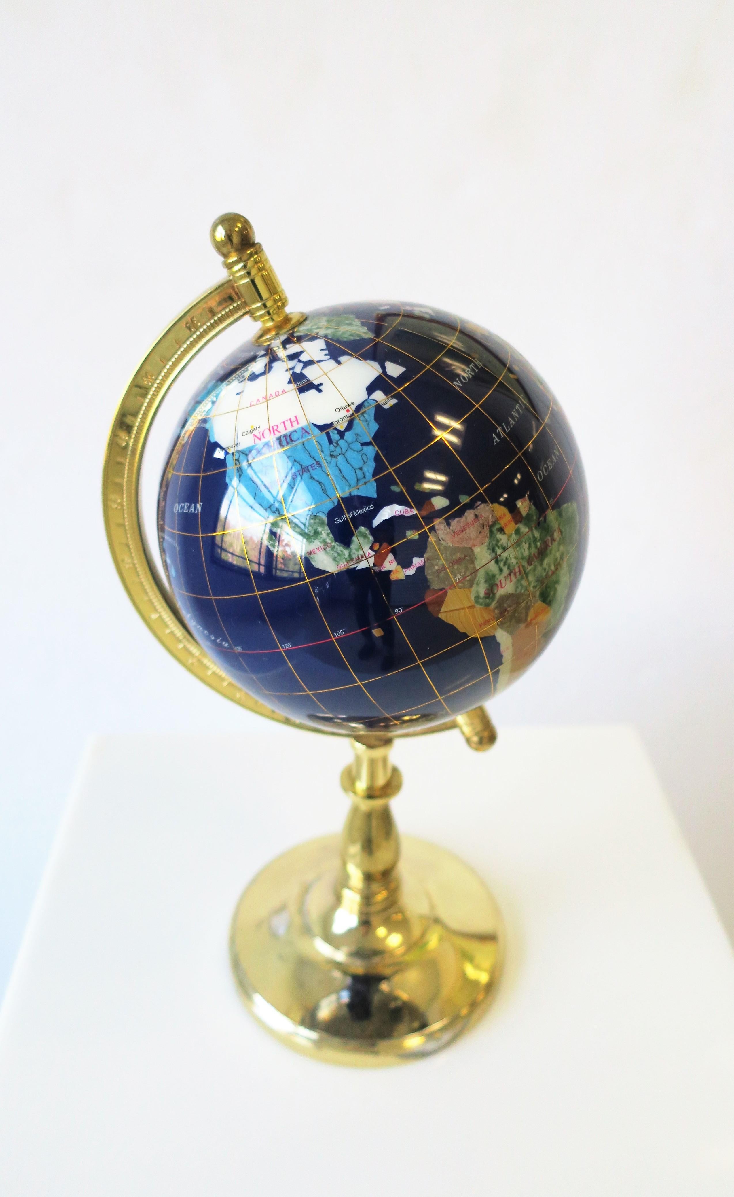 Welt Globus aus Marmor und Onyx 6