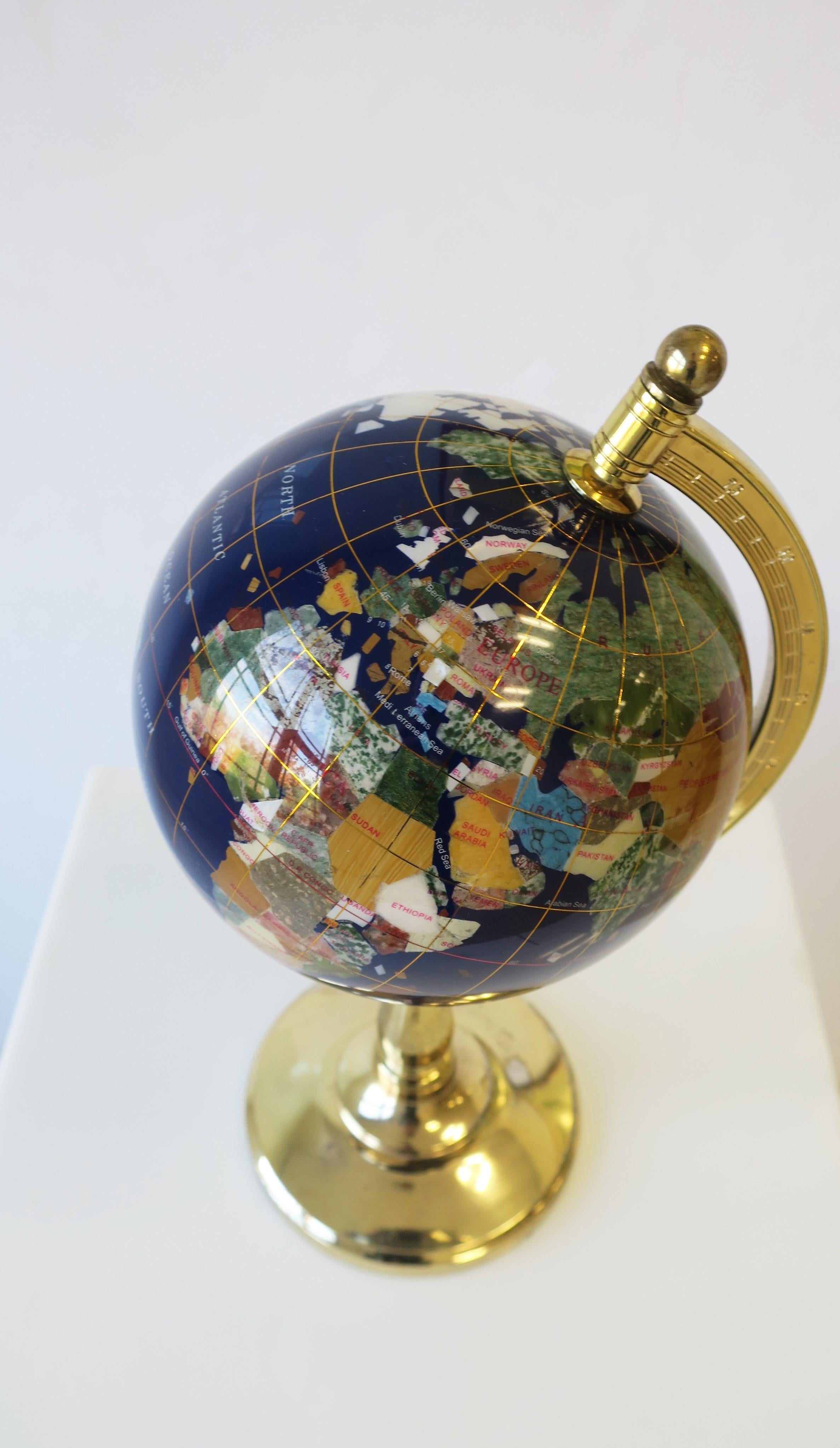 Welt Globus aus Marmor und Onyx 8