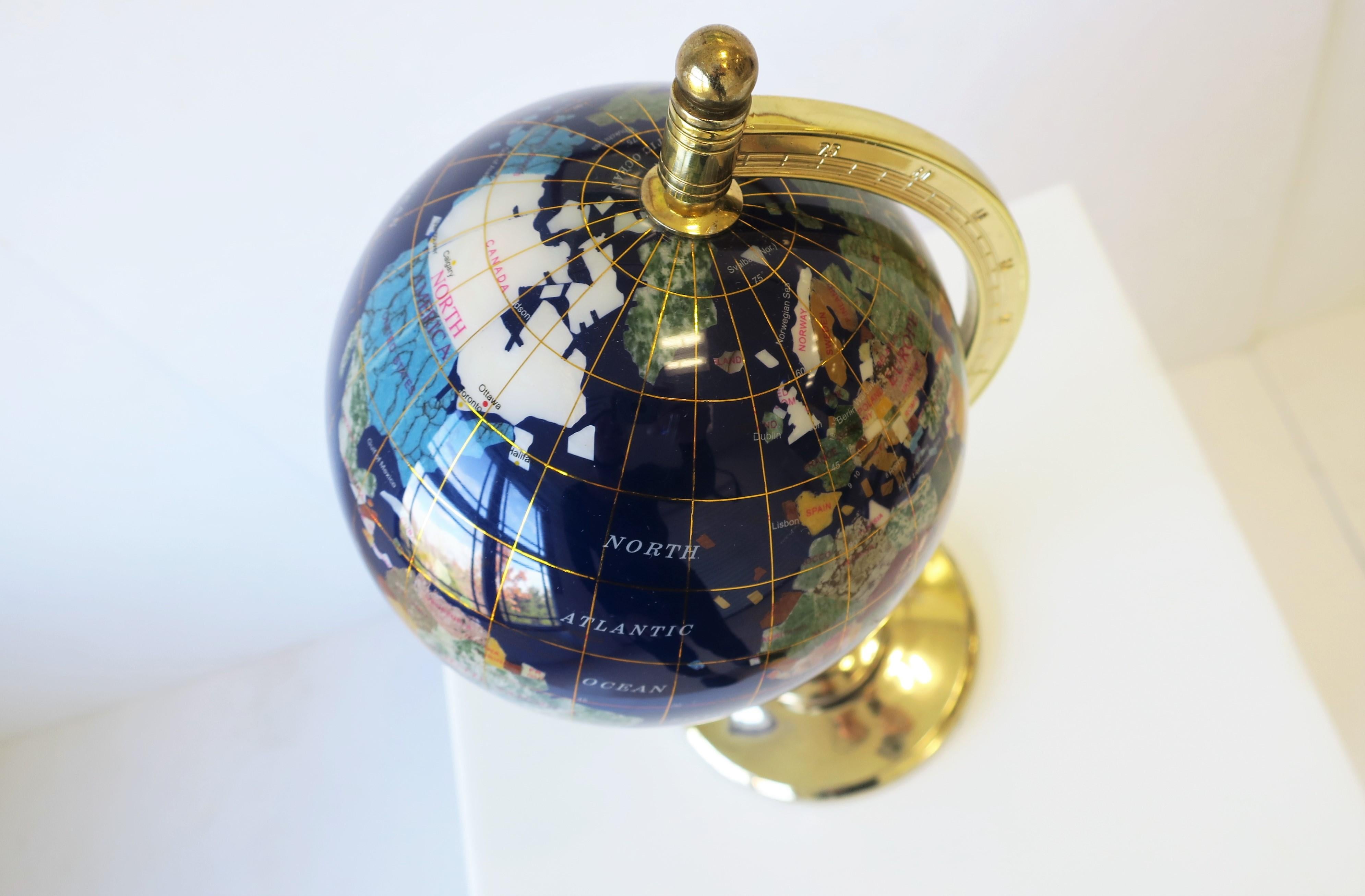 Welt Globus aus Marmor und Onyx 9