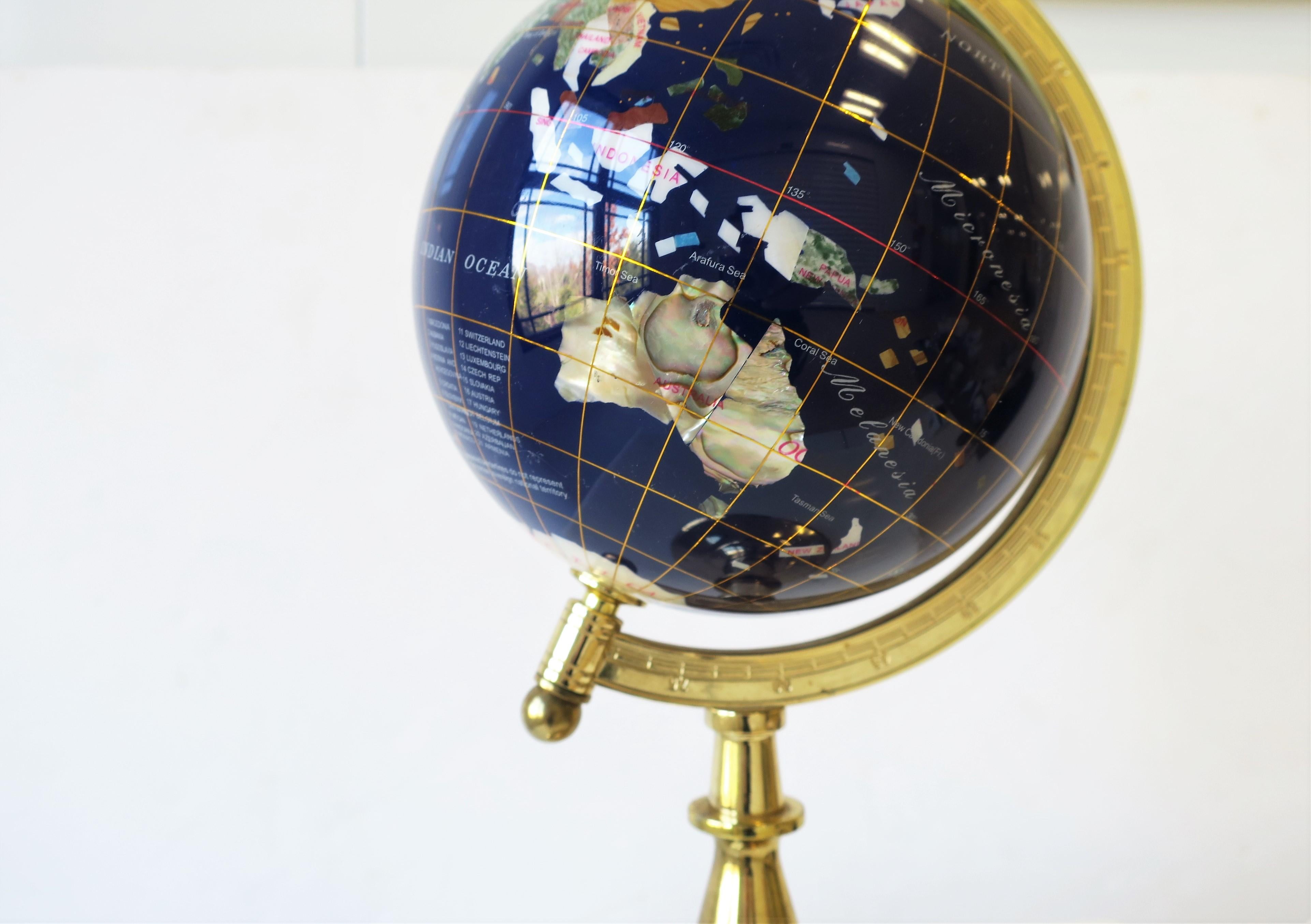 Welt Globus aus Marmor und Onyx 10