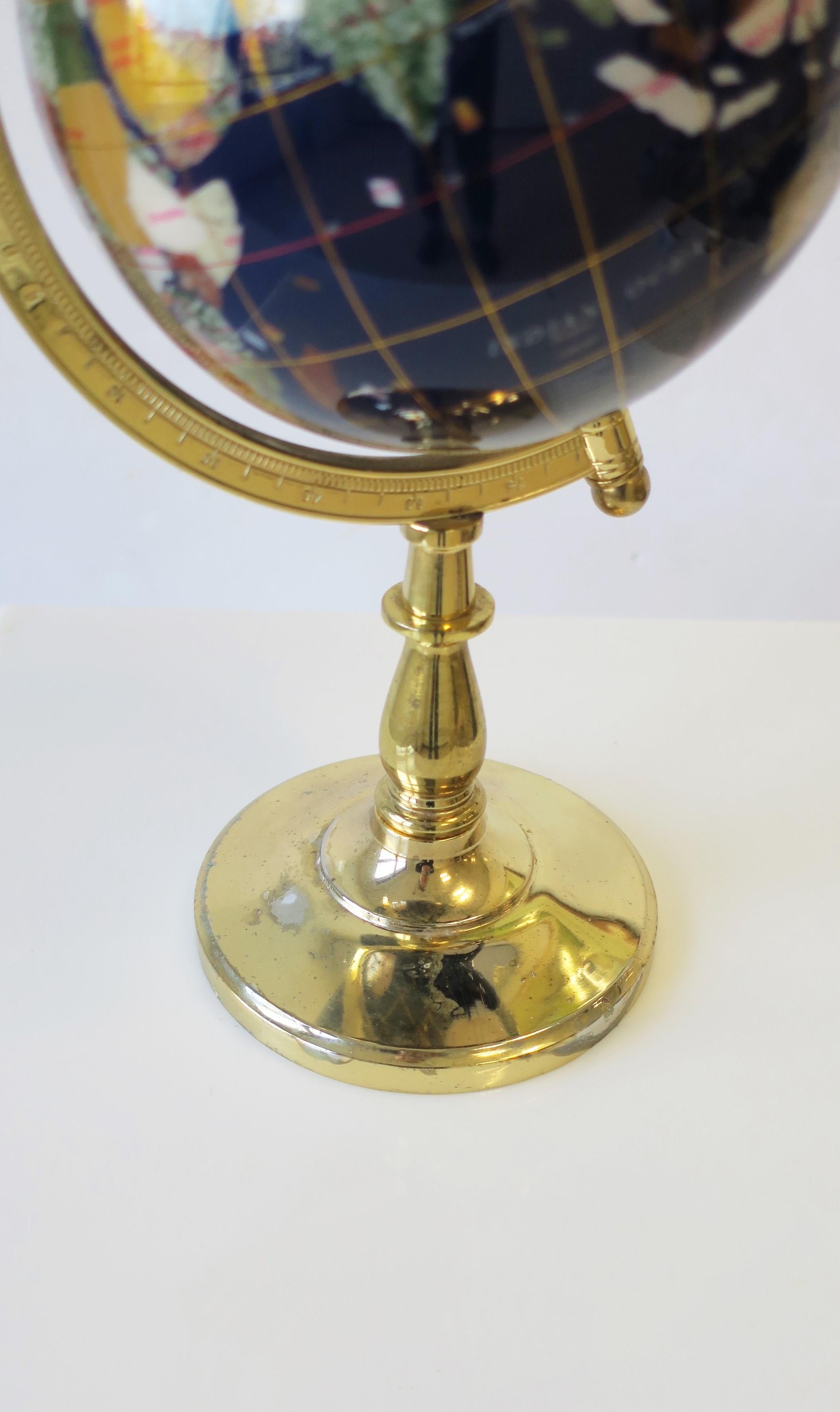 Welt Globus aus Marmor und Onyx 11