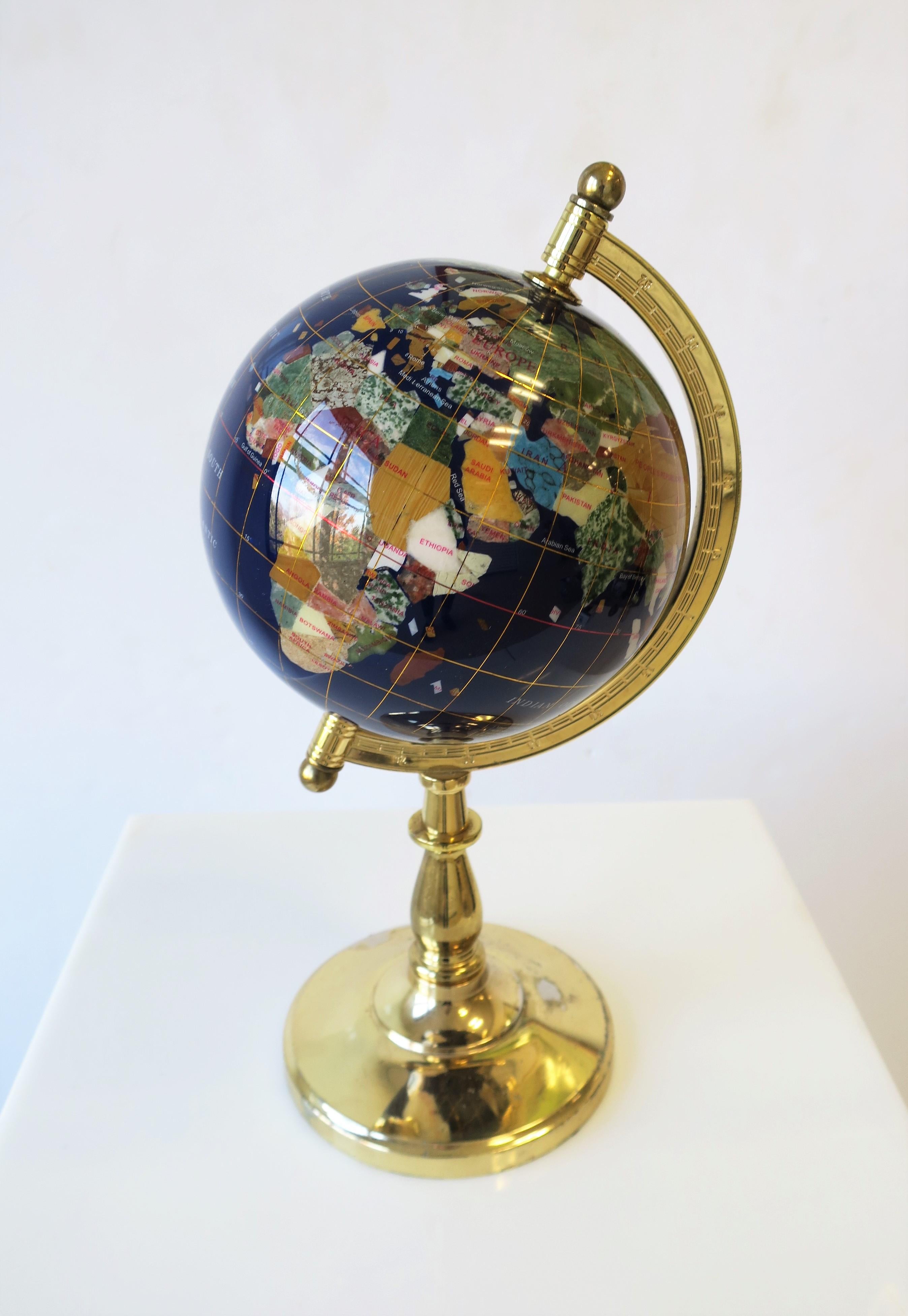Welt Globus aus Marmor und Onyx 2