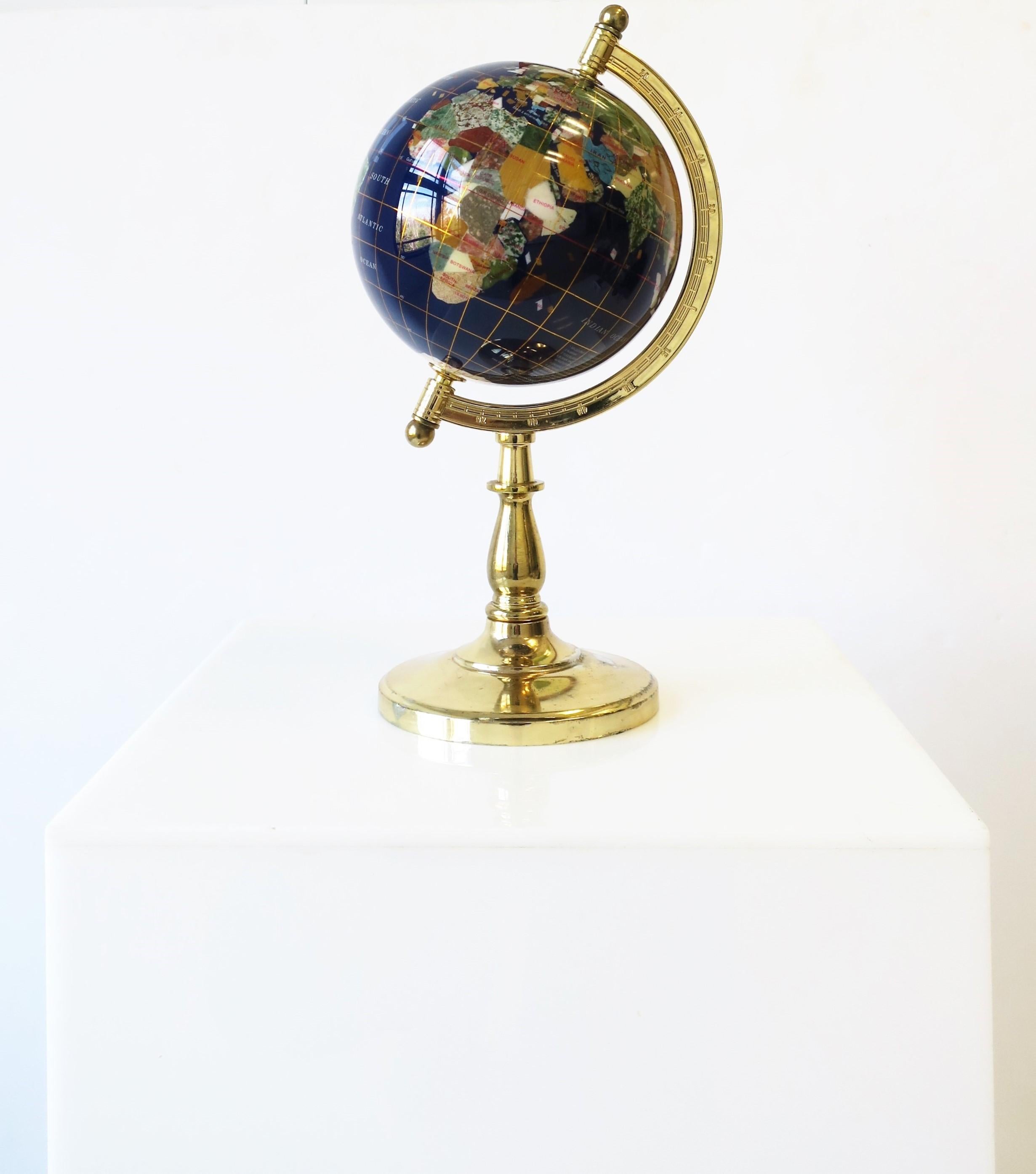 Welt Globus aus Marmor und Onyx 3