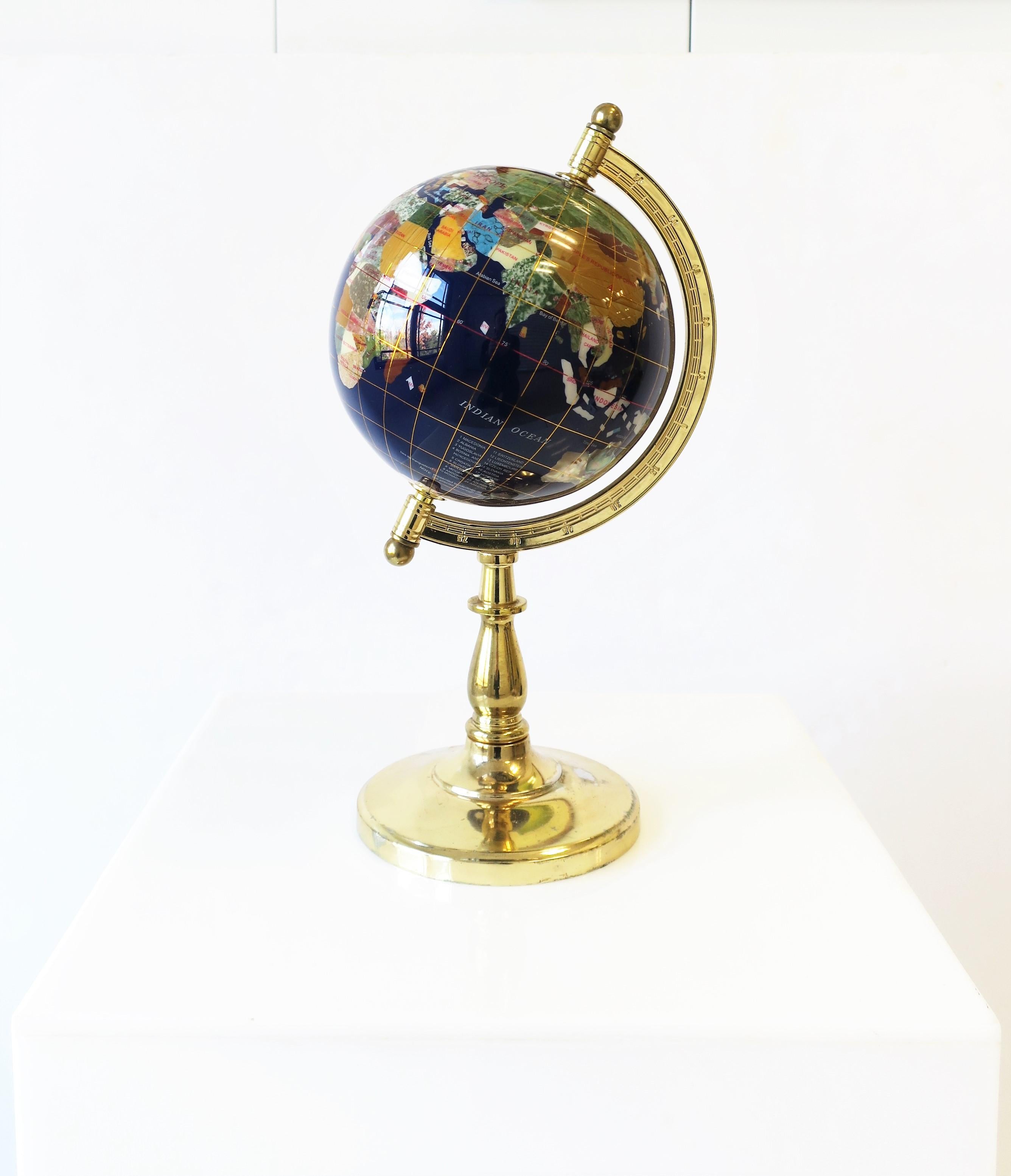 Welt Globus aus Marmor und Onyx 4