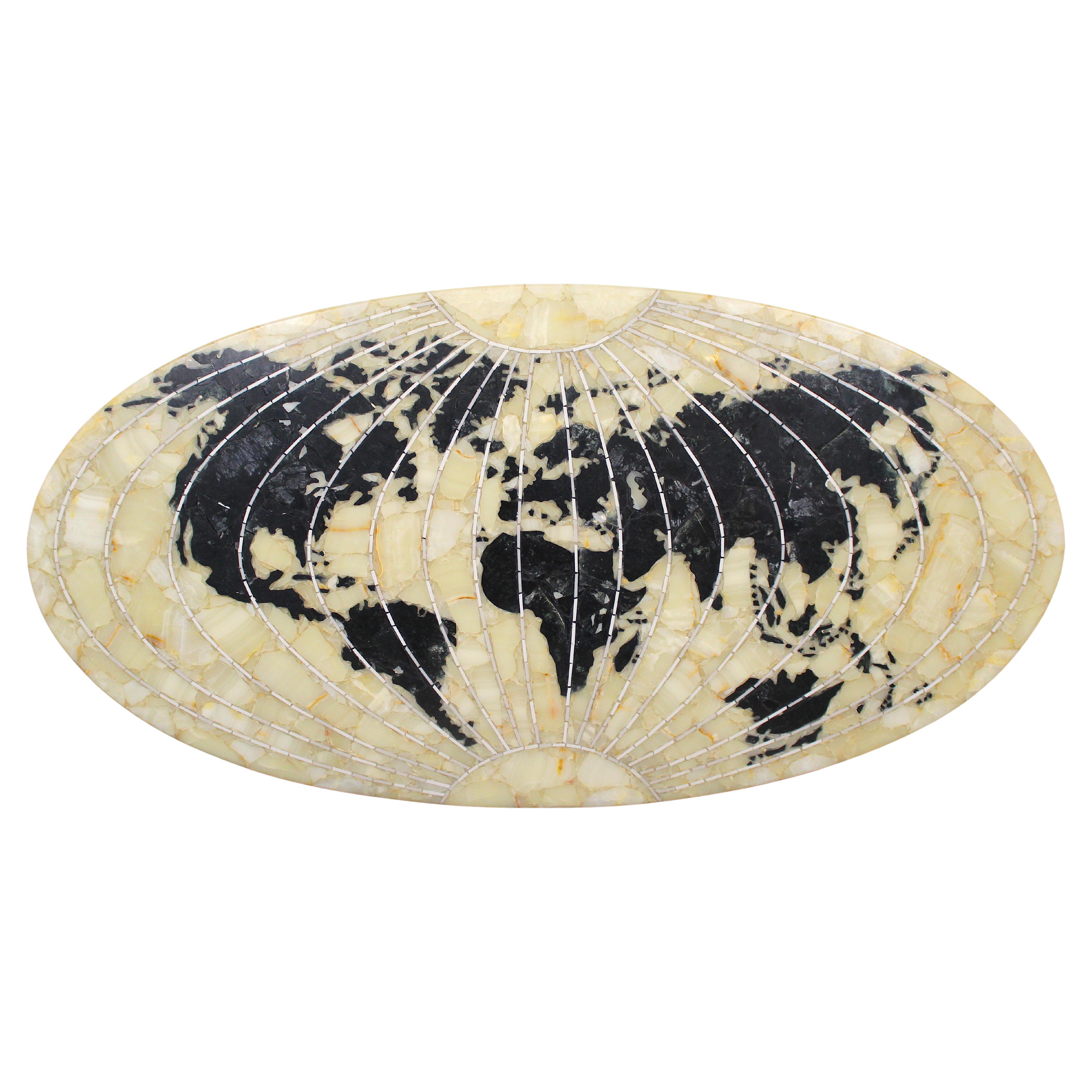 'World Globe' Stone Wall Sculpture