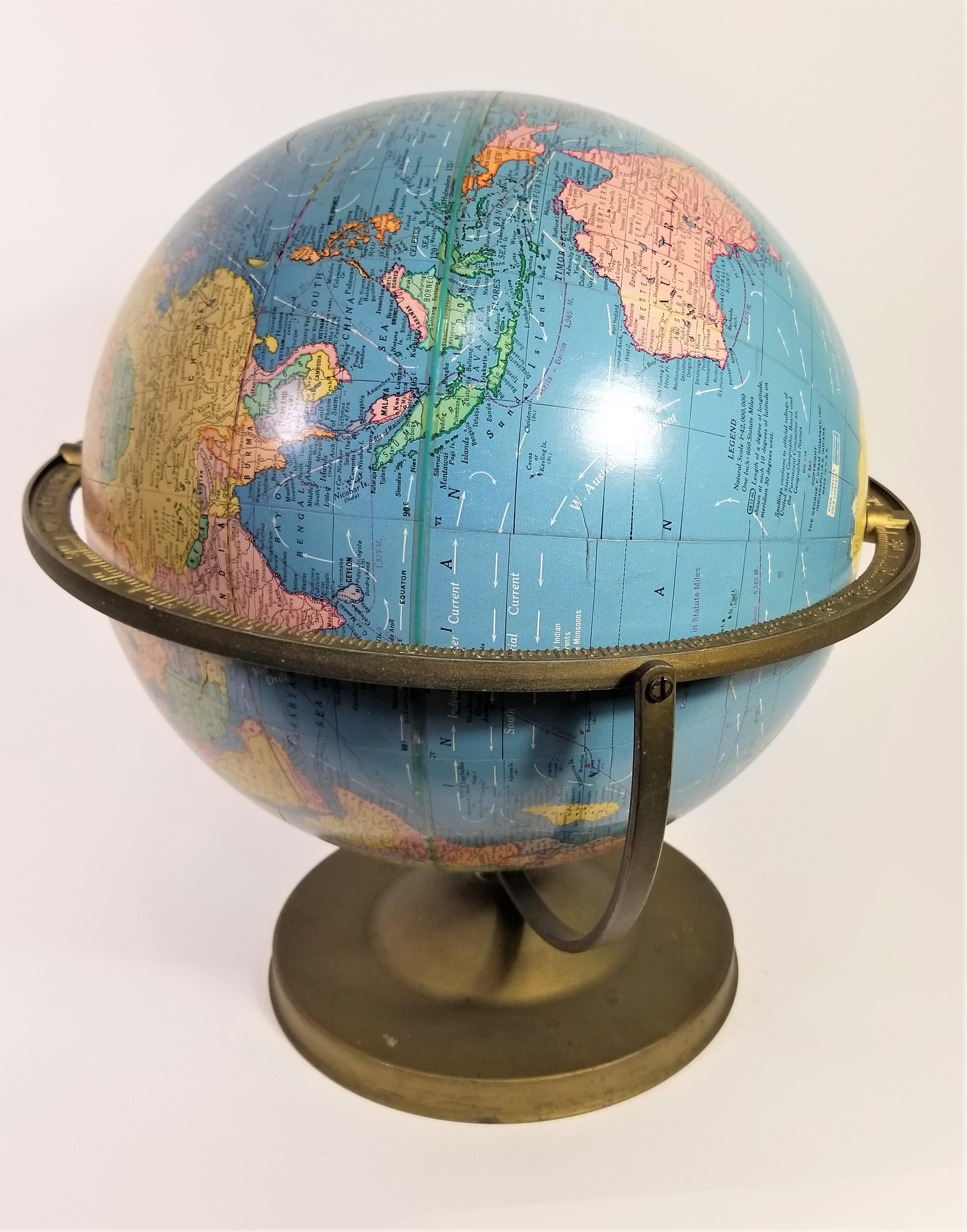 World Globe Cram's Imperial Circa 1950 12 inch For Sale 5