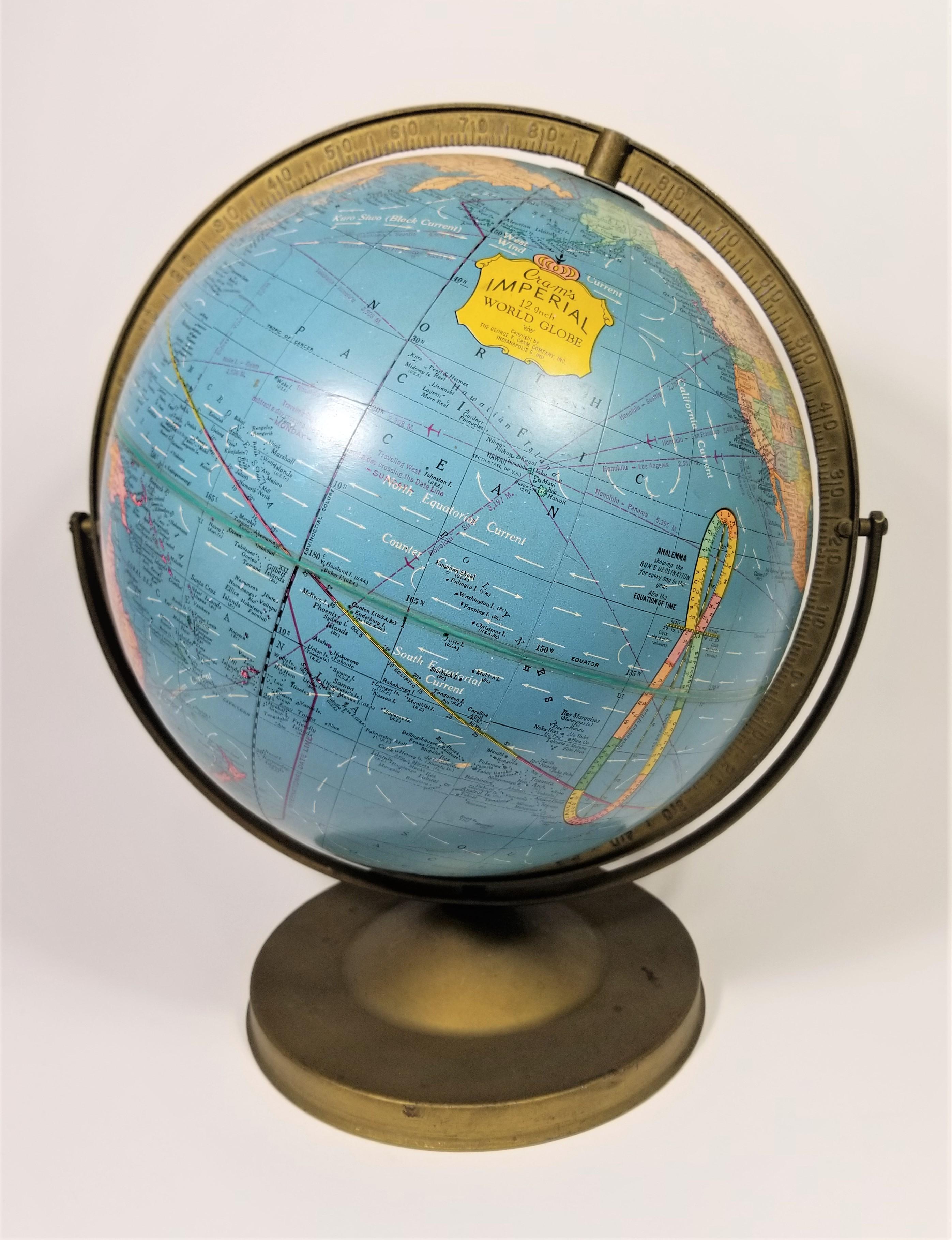 World Globe Cram's Imperial Circa 1950 12 inch For Sale 10