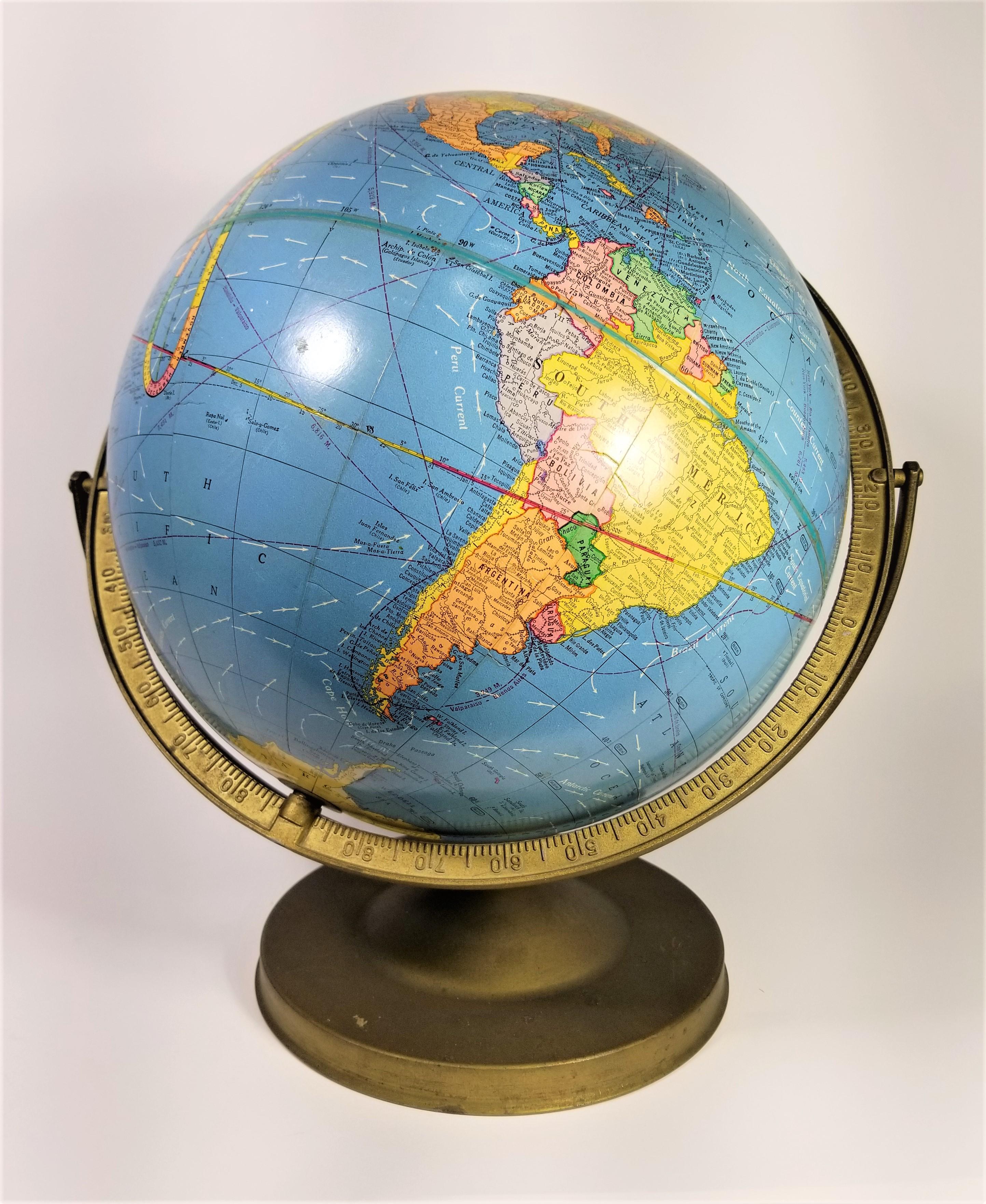 World Globe Cram's Imperial Circa 1950 12 inch For Sale 1