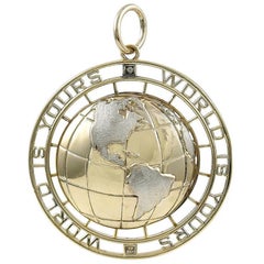 Vintage World Is Yours Gold Charm