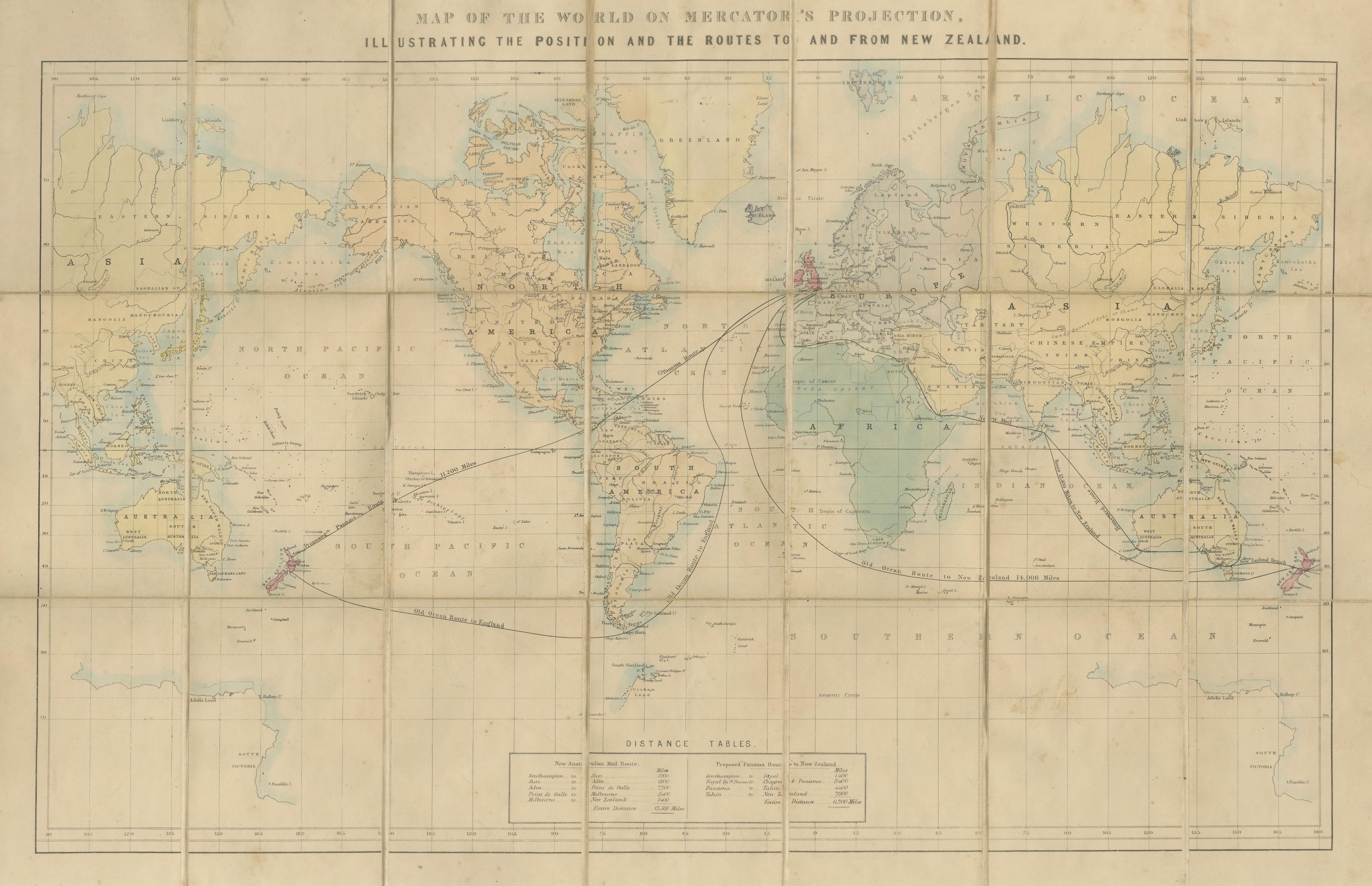 World Mail and Passenger Routes to New Zealand, 1883