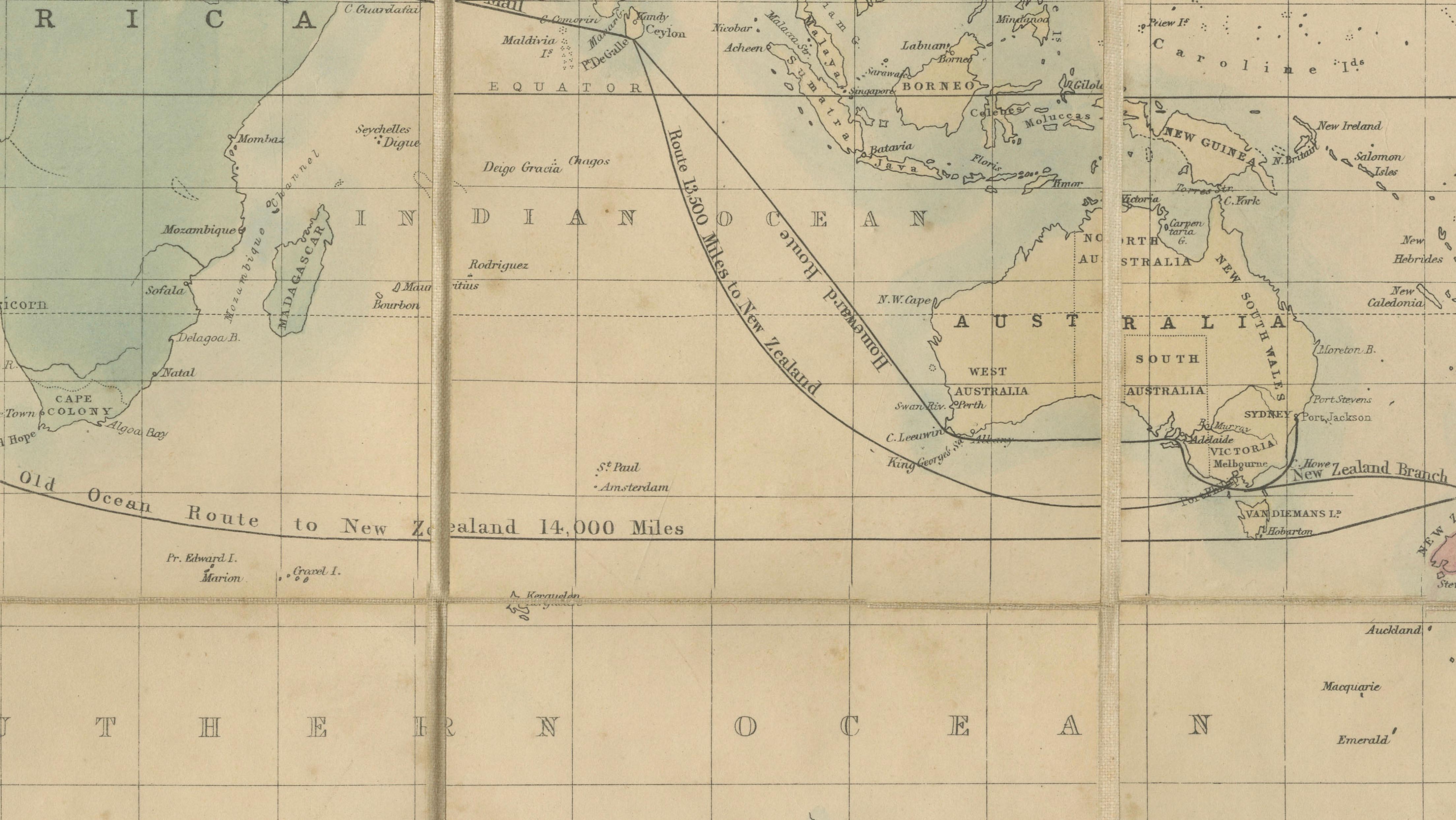 World Mail and Passenger Routes to New Zealand, 1883