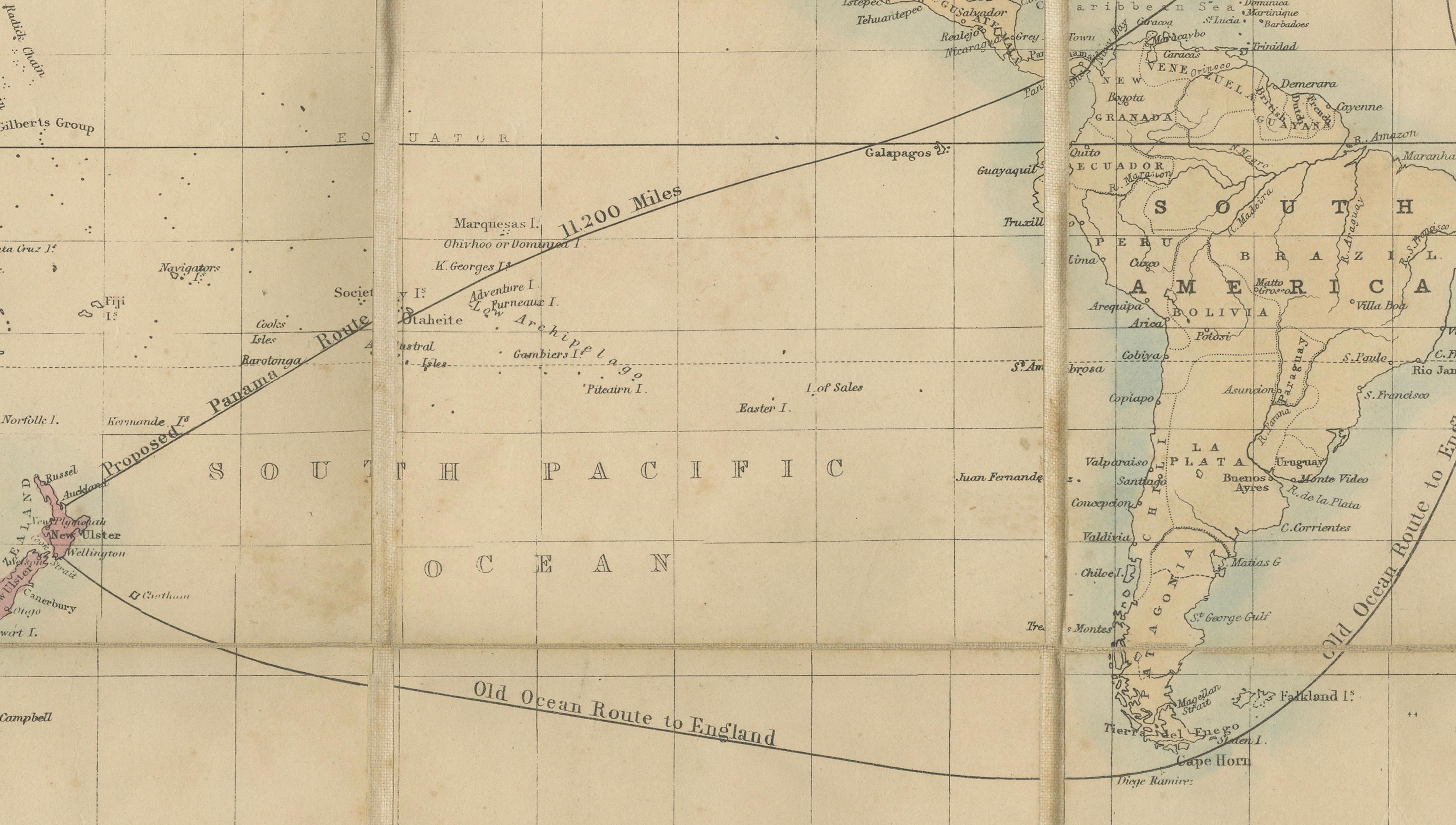World Mail and Passenger Routes to New Zealand, 1883