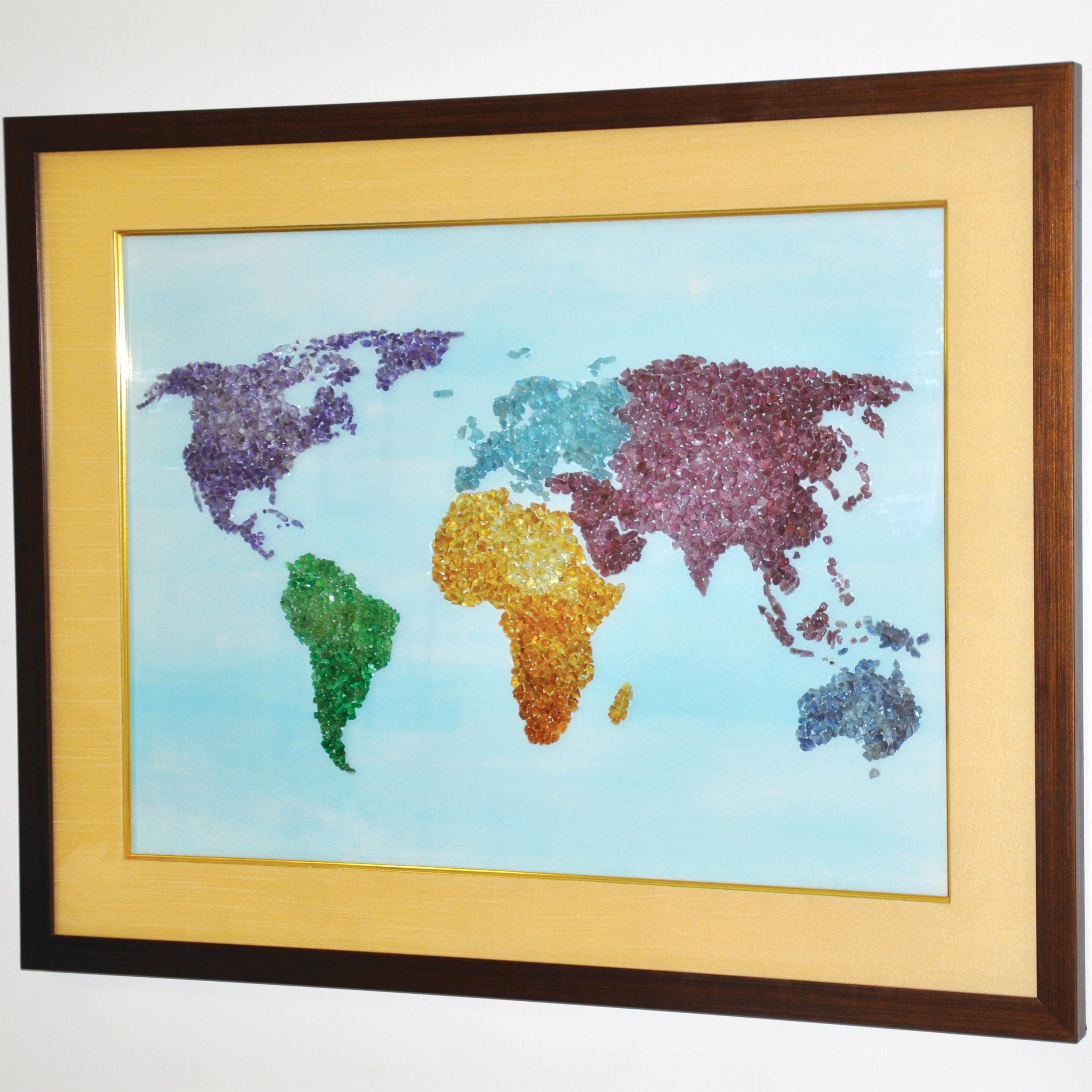 Femenino o masculino Mapamundi Amatista Esmeralda Peridoto Aguamarina Rodolita Citrino Pintura mural en venta