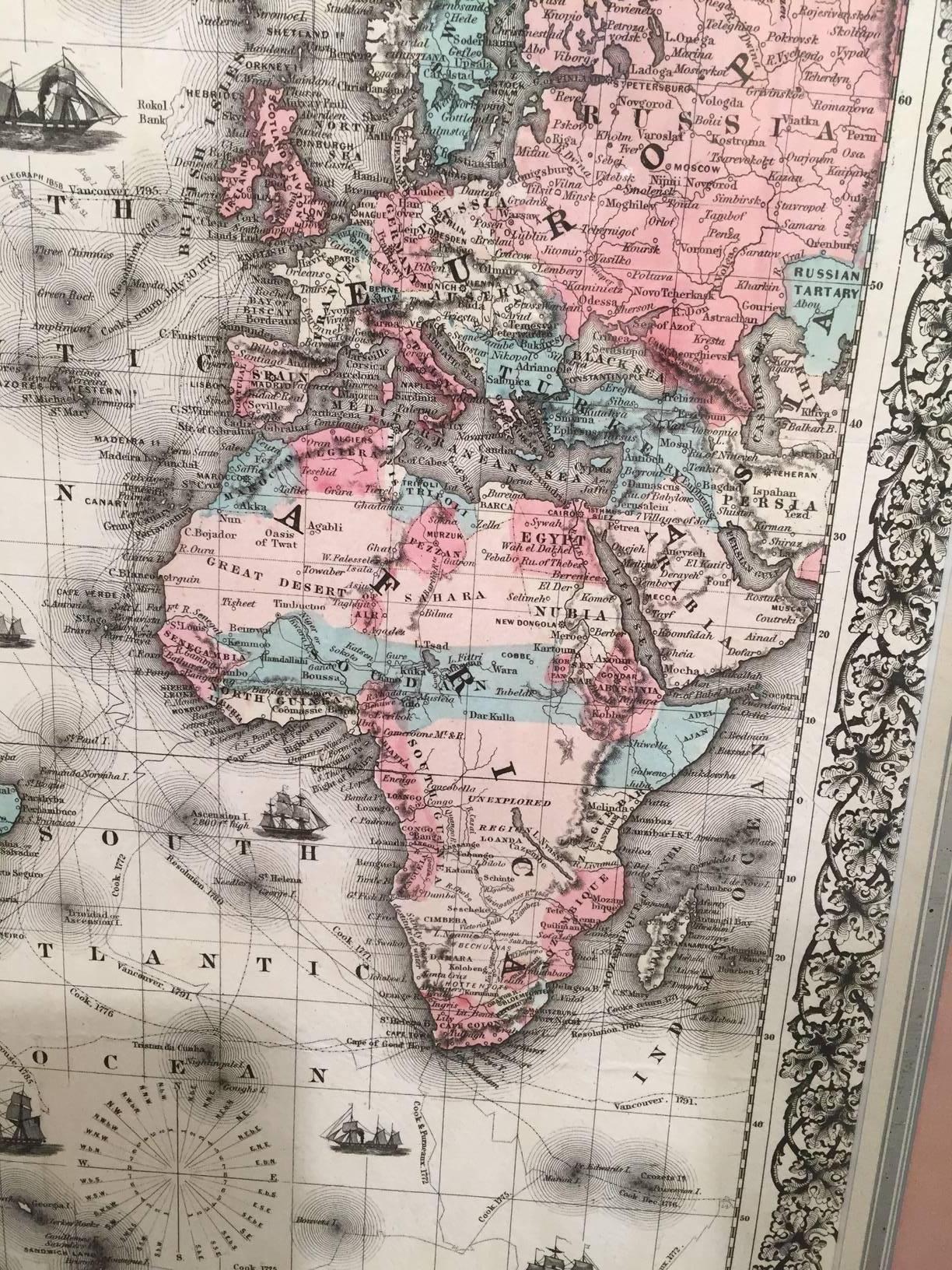 1860 world map