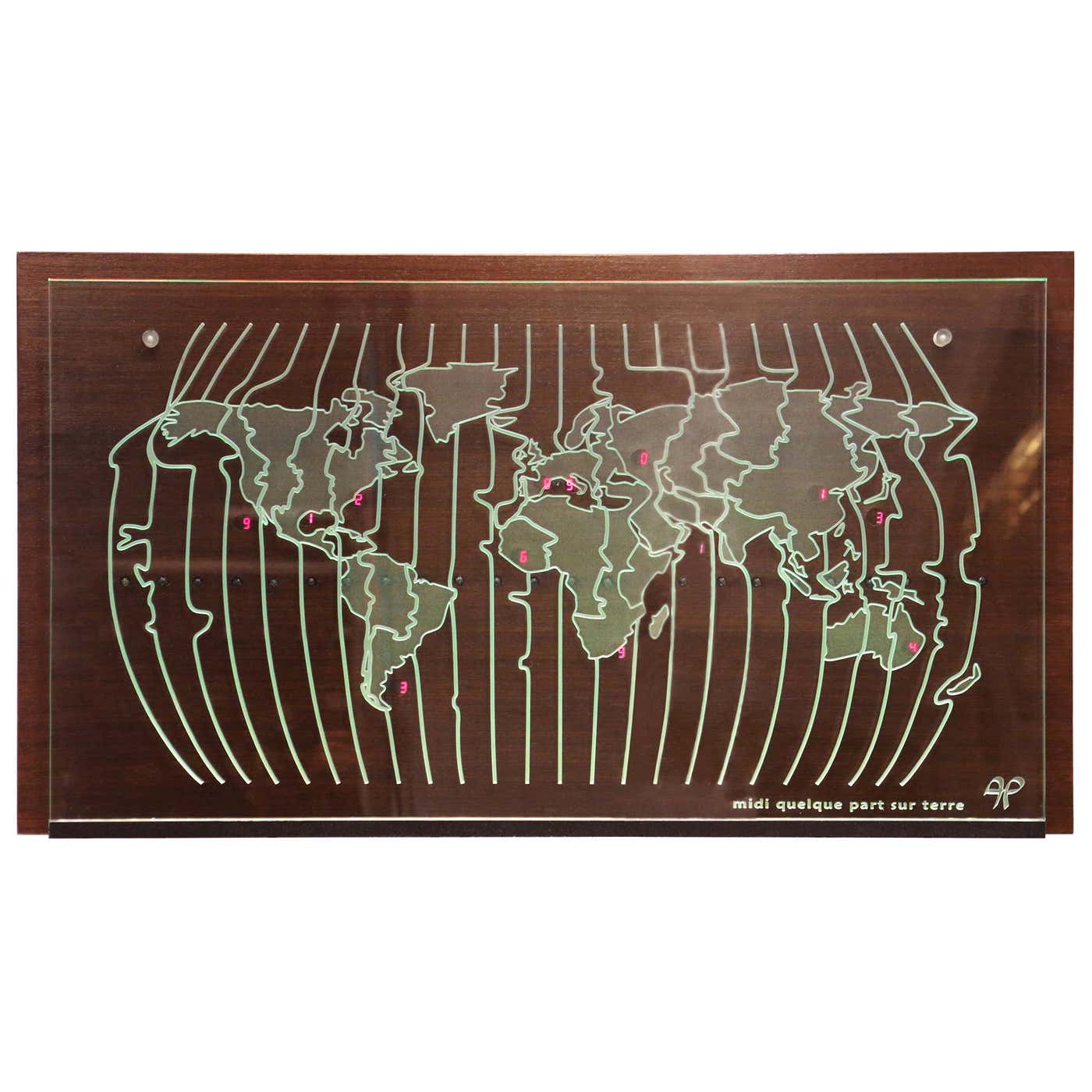 World Map Clock For Sale at 1stDibs | national geographic map clock ...