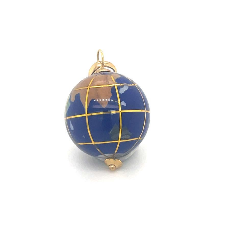 Weltkarte Gold-Emaille-Globus im Zustand „Hervorragend“ in New York, NY