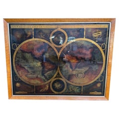 World map in eglomised glass
