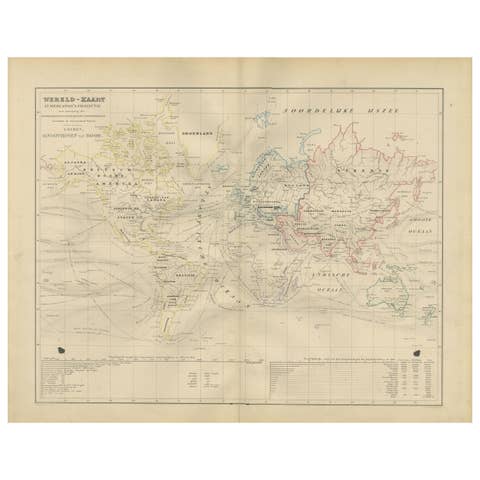 World Map in Mercator’s Projection – Nieuwe Hand-Atlas, Leiden 1876