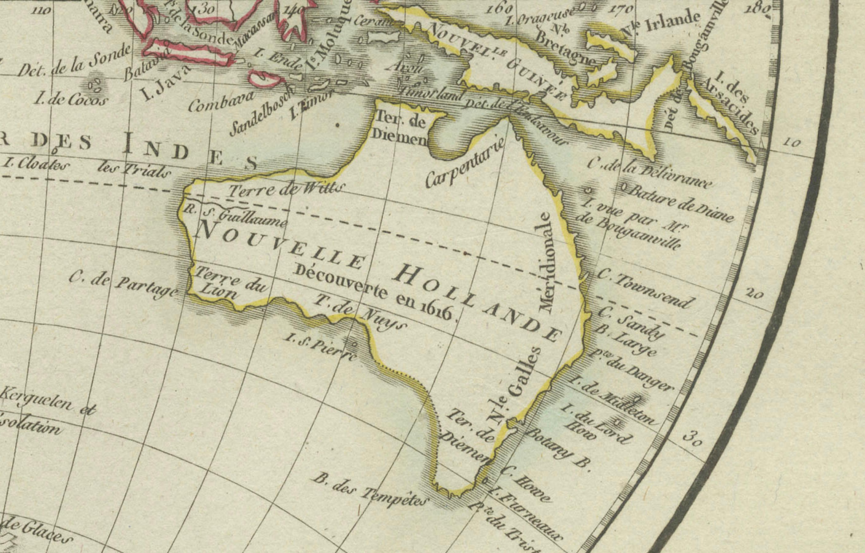 Weltkarte in zwei Hemisphären: Ost und West - Tardieu-Atlas von 1802 (Papier) im Angebot