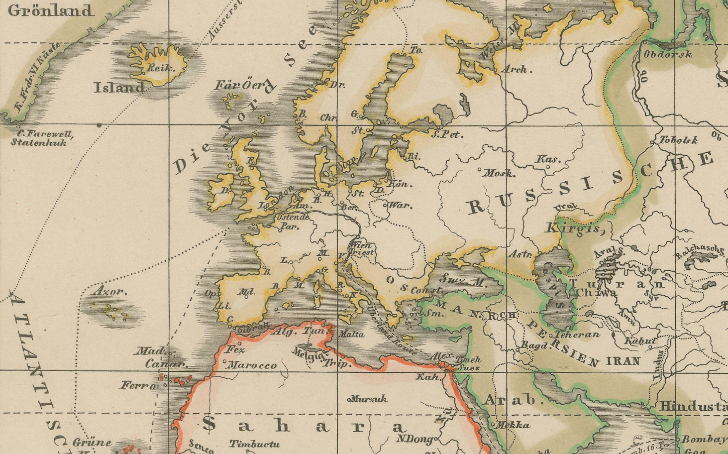 19th Century World Map – Mercator Projection with Global Sea Routes, Published in 1857 For Sale