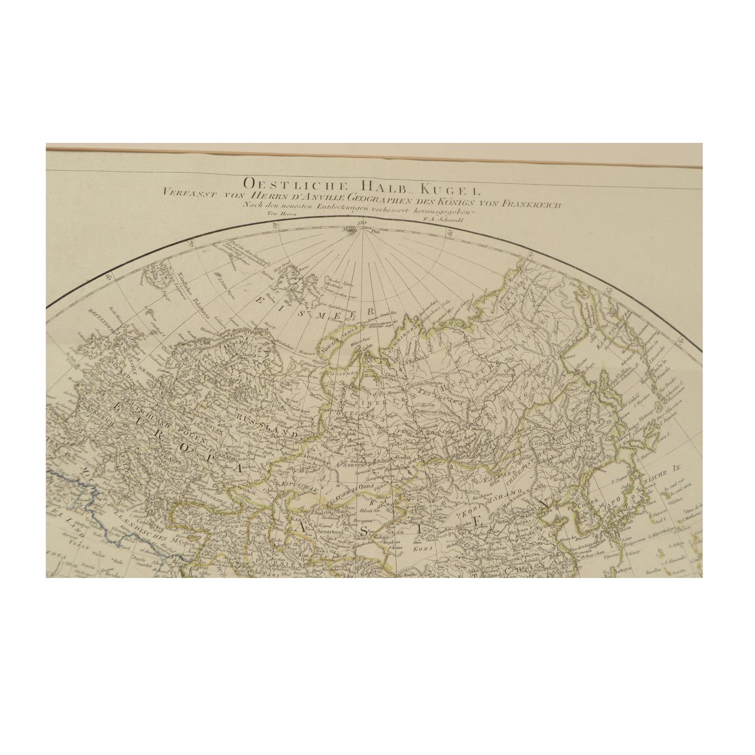 Antique World Map Published in Vienna 1786 by Franz Anton Schraembl 8